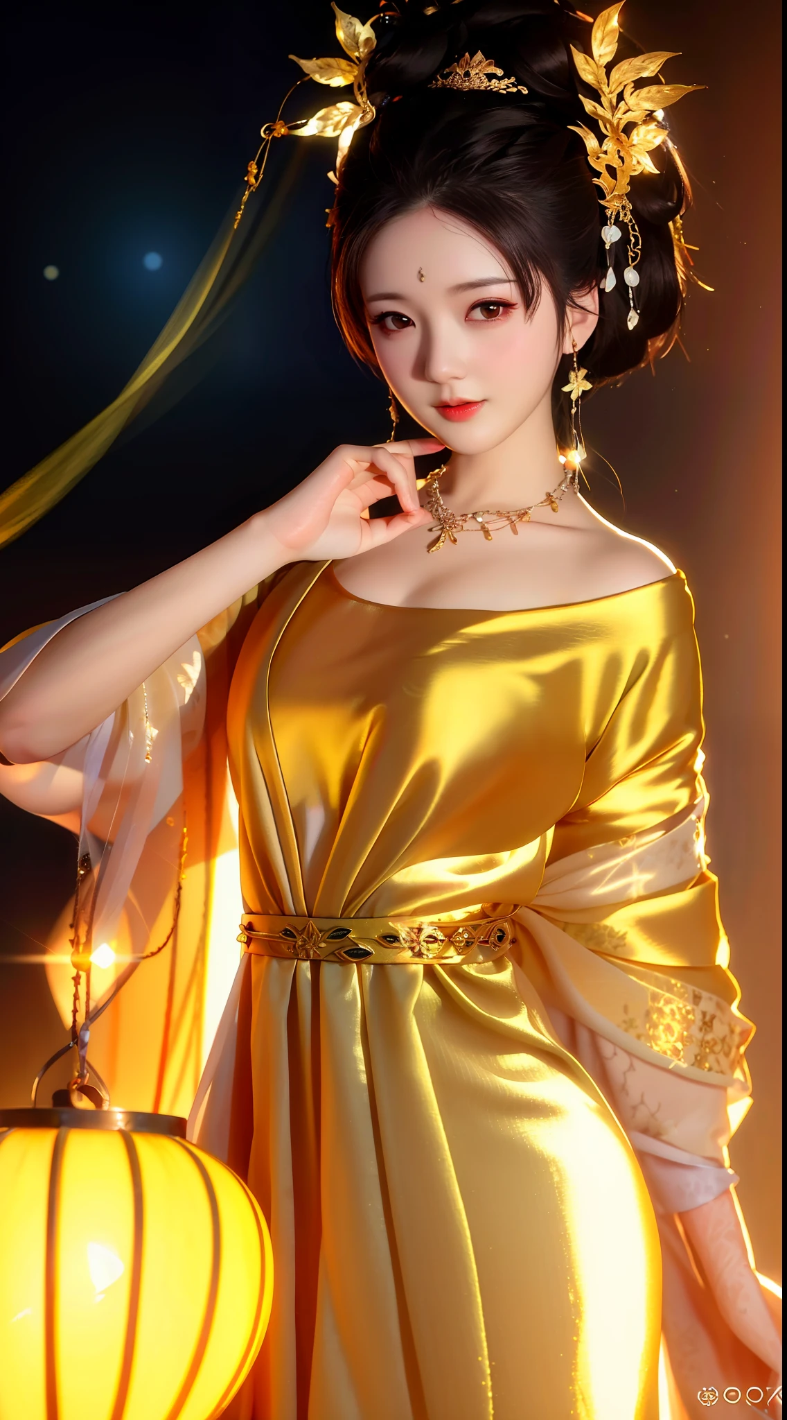 best quality, masterpiece, highres, 1girl, china dress, hair ornament, necklace, jewelry, Beautiful face, upon_body, tyndall effect, photorealistic, dark studio, rim lighting, two tone lighting, (high detailed skin:1.2), 8k uhd, dslr, soft lighting, high quality, volumetric lighting, candid, Photograph, high resolution, 4k, 8k, Bokeh, medium breasts,