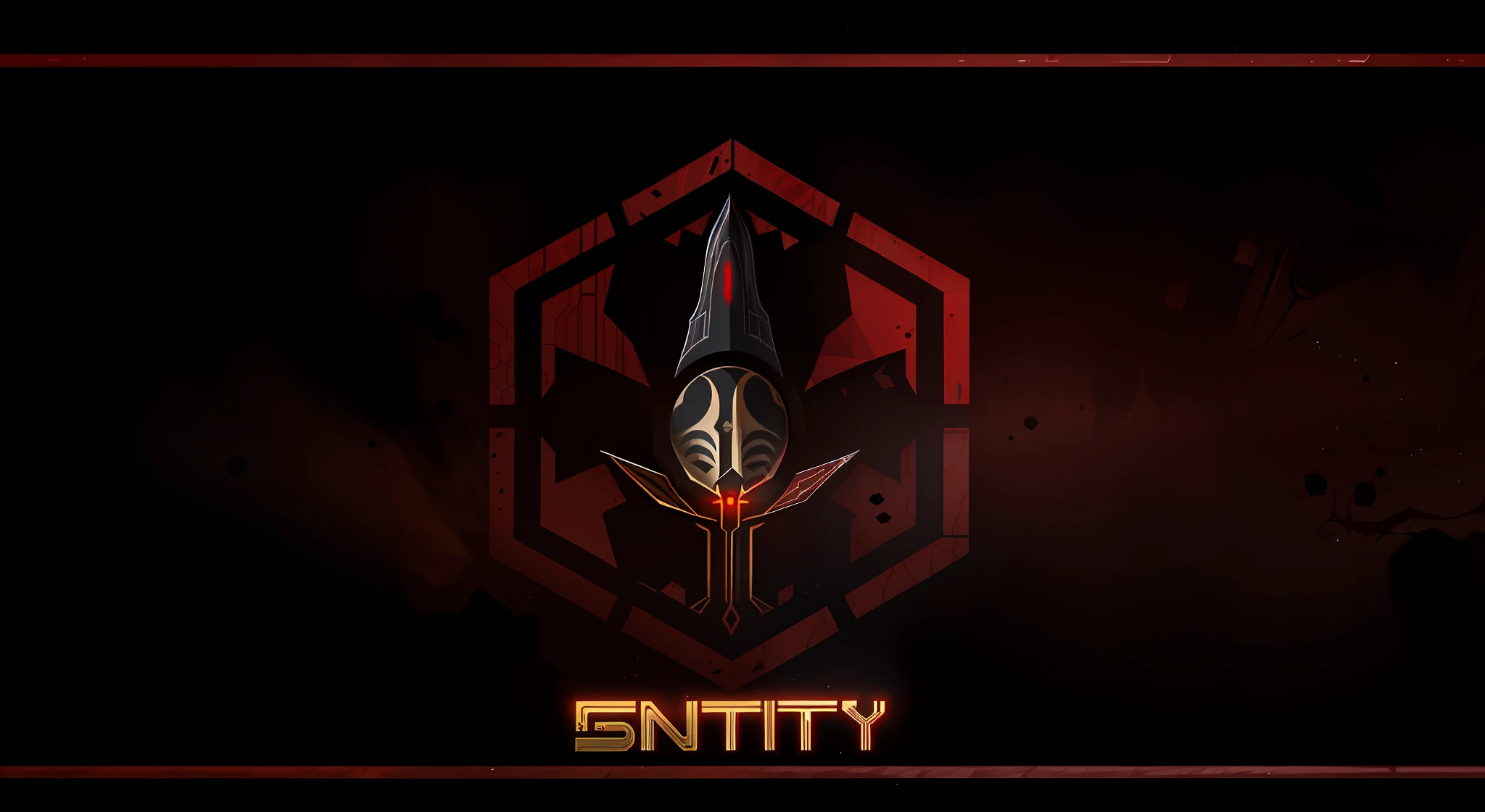 a close up of a logo on a black background with a red border, entity, galactic entity, dmt entity, cosmic entity, emtpy space, sith, galactic dmt entity, an entity, eternity, destiny, promo art, destiny fanart, official artwork, edgy adventure sci fi, infinity, protoss!!!!, official poster artwork, empty background