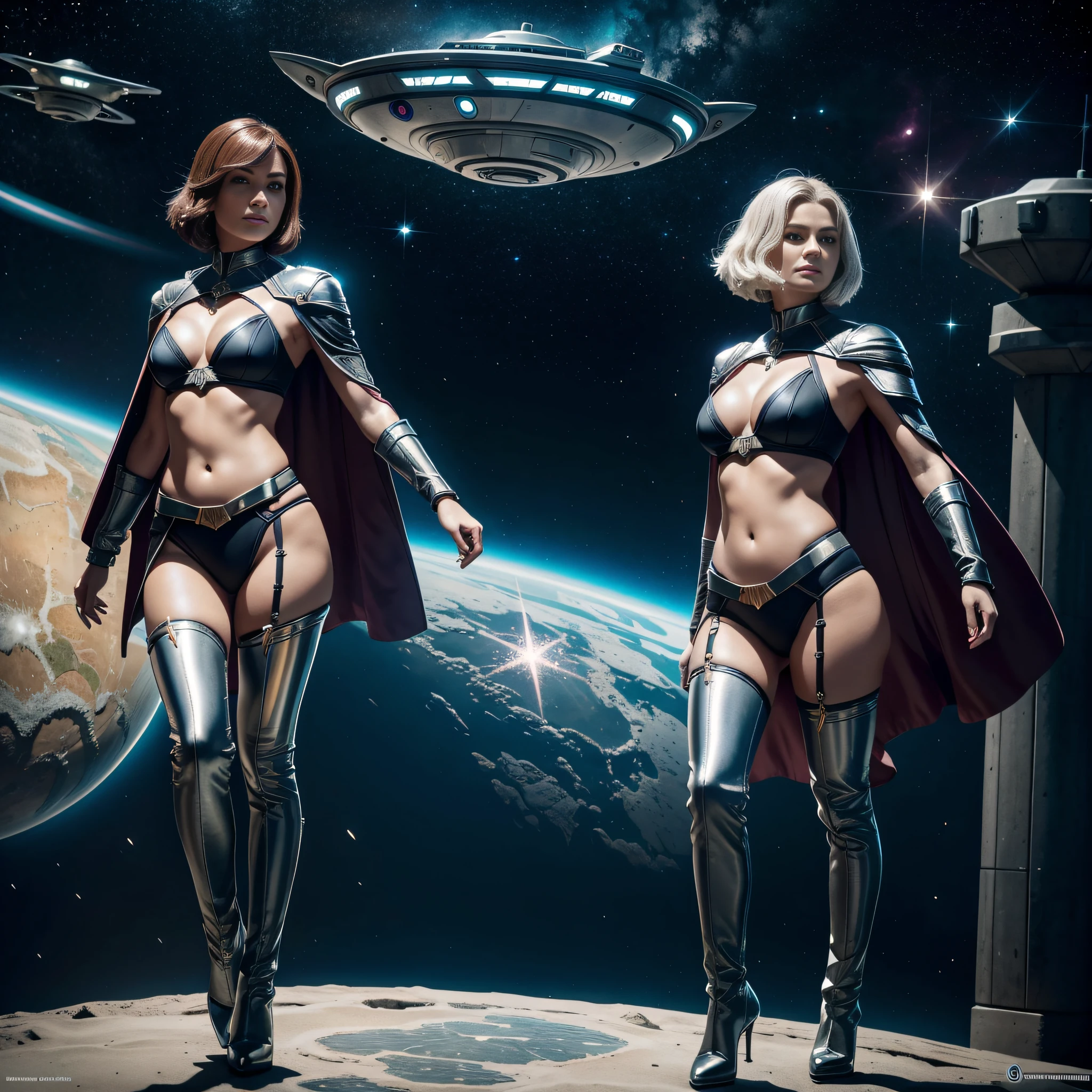 Galaxy Statio-Port Space-Battle Will-o'-the-wisp Conceptual war scene "Star Trek" deep Space-Ship Pilots "Heavy Metal" Devastating cyberpunk backlight Trekkies mature female aesthetics "luis Royo" dazzling walking slowed down Cosplay richly decorated:1.37 "Zoë Saldana":1.37 "Nichelle Nichols":1.37 "Seven of Nine":1.37 cowboy jacket 38years sunLight ultra luminescence:1.37 pro-photorealistic:1.37 optimal qualities:1.37 Details:1.37 Accurate:1.37 DSLR:1.37 Max resolution Perfection Graded:1.37 Improved sharpness:1.37 Octane rendered UHD XT3 16K DSLR HDR shadows:1.37 real analog:1.37 3dCG balanced body:1.37 athletes:1.37 oily faces cheekbones effects glow embarrassed:1.37 eyeliner sapphires beautiful:1.37 black eyes pupils brown opal iris lazulis turquoise open mouth teeth obvious smiles hairstyles fringes:1.37 short:1.3 ecstatic:1.37 floating jackets fixed eccentric cape levitating shoulders-off shirt lace clavicles:1.37 white papillotes:1.37 embroidered bikini:1.37 strange corsait:1.37 navy thick leathers various breasts:1.37 pointed:1.37 satin felt skirt:1.37 loose matching bristles:1.37 swinging spinels navel:1.37 depths:1.37 revealing pubic scarlet pubis-hairy underwear:1.37 waist chastity belts padlock:1.37 Gold decorated silver agate attached garters thighs legs high volumetric boots stainless steel Gothic thick ornate onyx ruby invokes incandescent tattoo CGSCOSITY delicate toys Crystalline DoF flying Enterprise NCC-1701 Star-Trek-Recorder (EOS R6 135mm 1/1250s f/2.8 ISO400) Tricorder NCC-1701-42 shoot phaser Mechanized adaptable Canon-ion DoF mannequins dramatic supports straight fully dressed armor heavy chrome metallic flat rune pistol-phaser lava bands antenna engravings Tourmaline glyphs plasma fathoms brass fullbodye "Star-Trek" background:1.37 equirectangular 360 masterpiece:1.37 Michelangelo Bruce-Weber-women raw:1.37 varied:1.37 nsfw:1. 37 etc.