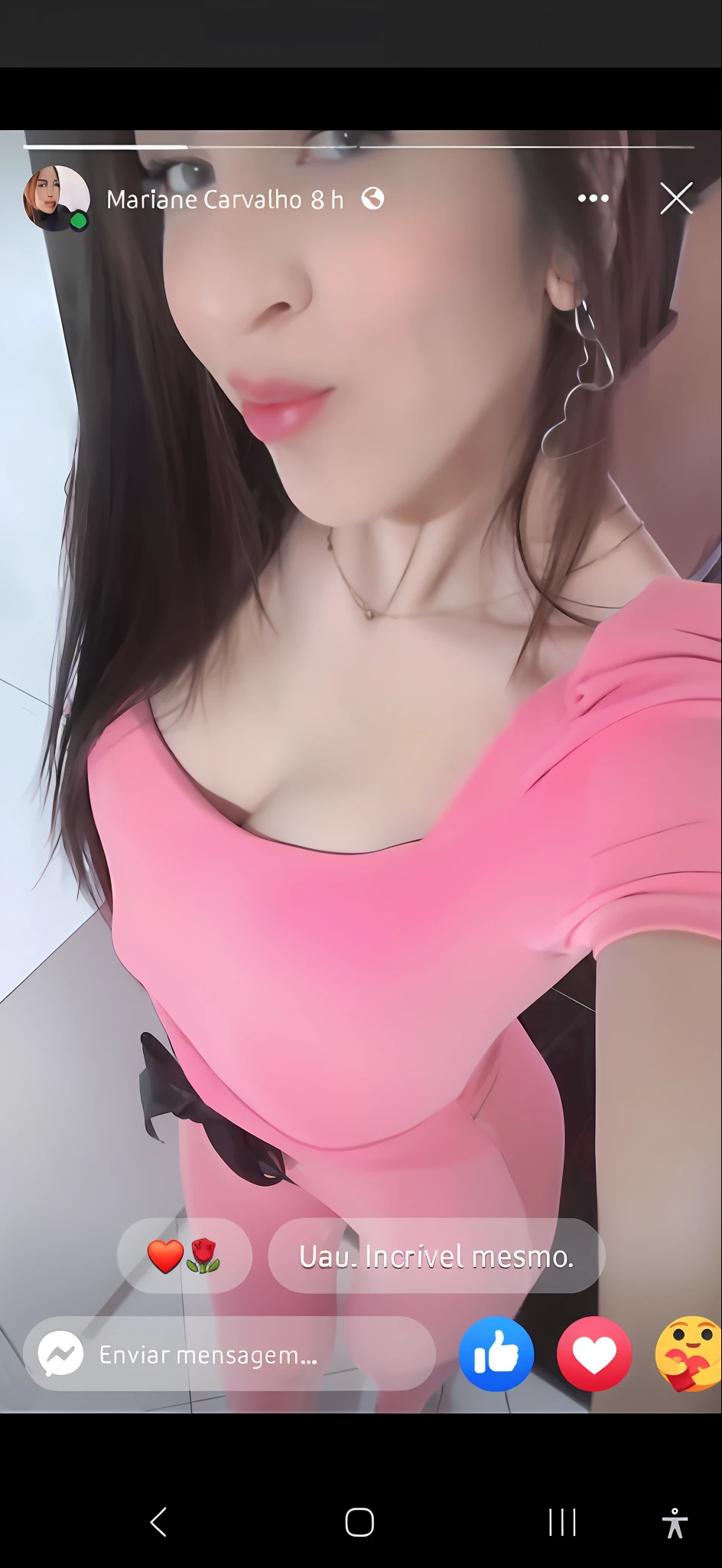 a close up of a woman in a pink dress with a cell phone, sexy girl, 2 4 year old female model, attractive neck, 2 2 years old, 1614572159, 1 8 yo, 18 years old, pink body, hot petite, 21 years old, girl next door innocent look, ayahausca