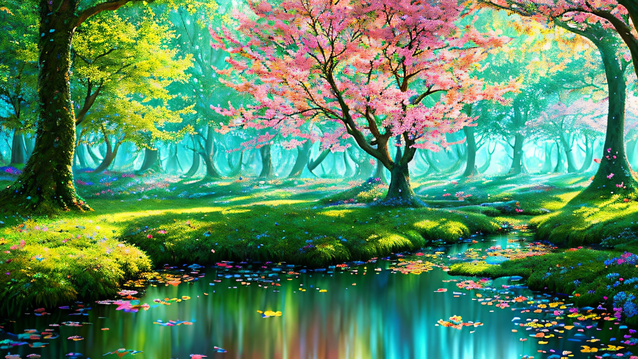 masterpiece, best quality, high quality,extremely detailed CG unity 8k wallpaper, An enchanting and dreamy scene of a fantasy forest, with towering trees, glowing mushrooms, and hidden fairy glens, creating a sense of mystique and enchantment, artstation, digital illustration, intricate, trending, pastel colors, oil paiting, award winning photography, Bokeh, Depth of Field, HDR, bloom, Chromatic Aberration ,Photorealistic,extremely detailed, trending on artstation, trending on CGsociety, Intricate, High Detail, dramatic, art by midjourney