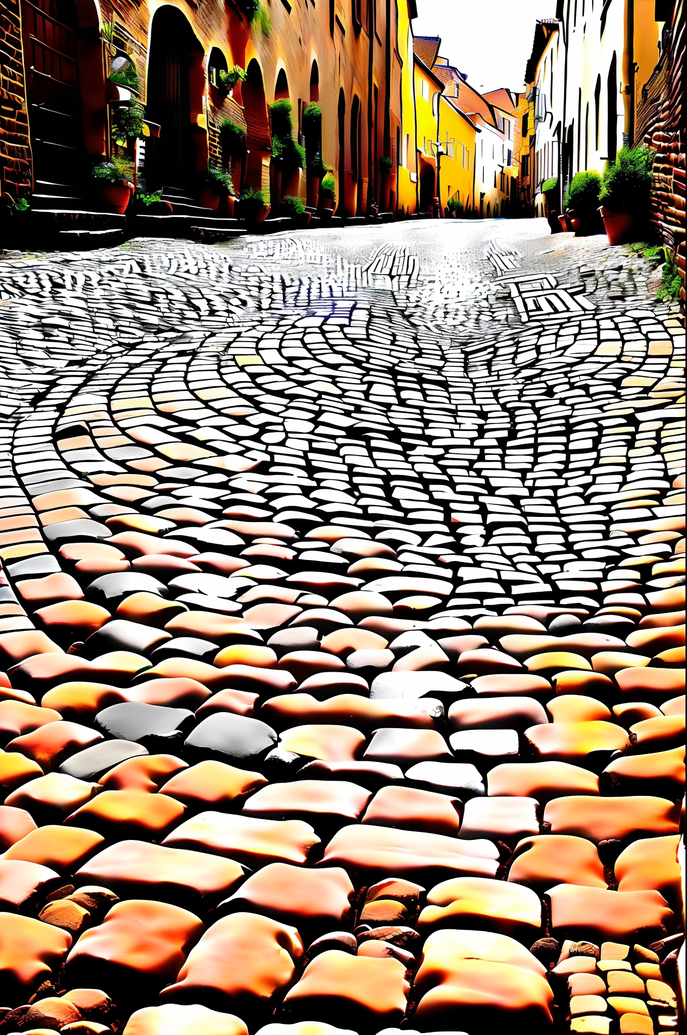 cobblestone street, cobblestones, cobblestone roads, paved, cobblestone road, cobblestone floors, cobblestones, cobblestone streets, cobblestone street, stone roads, intricate cobblestone roads, cobblestones on the ground, (((((dirt brick road))), stone floor, paved roads, winding baroque cobblestone streets
