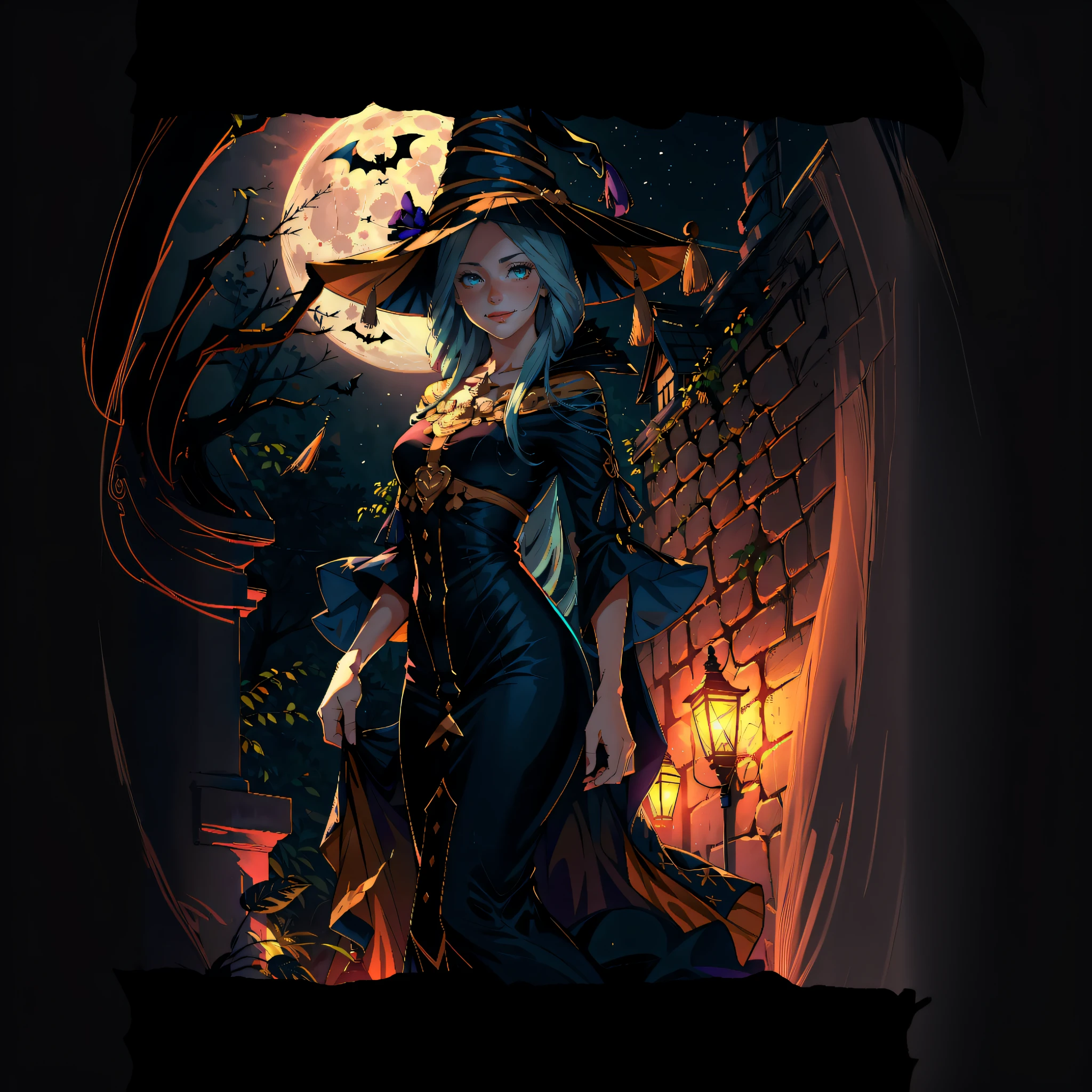witch with a black hat and a black dress standing in front of a wall, beautiful witch female, beautiful female witch, beautiful witch spooky female, beautiful sorceress, a beautiful sorceress, castlevania witch, bright witch, witch woman, witch, evil sorceress witch, witch fairytale, pretty sorceress, fashionable dark witch, beautiful witch with long hair