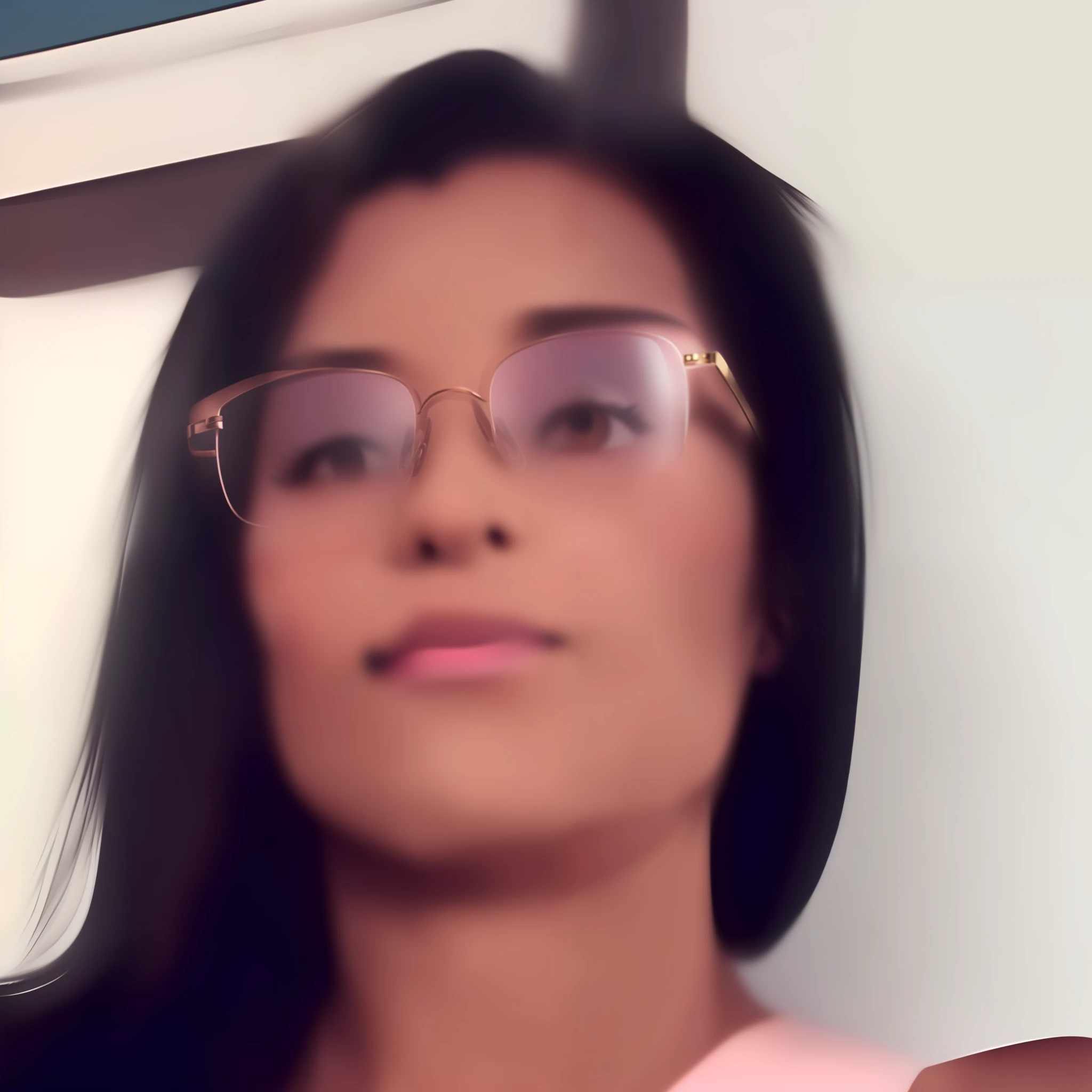 Delete the woman's glasses