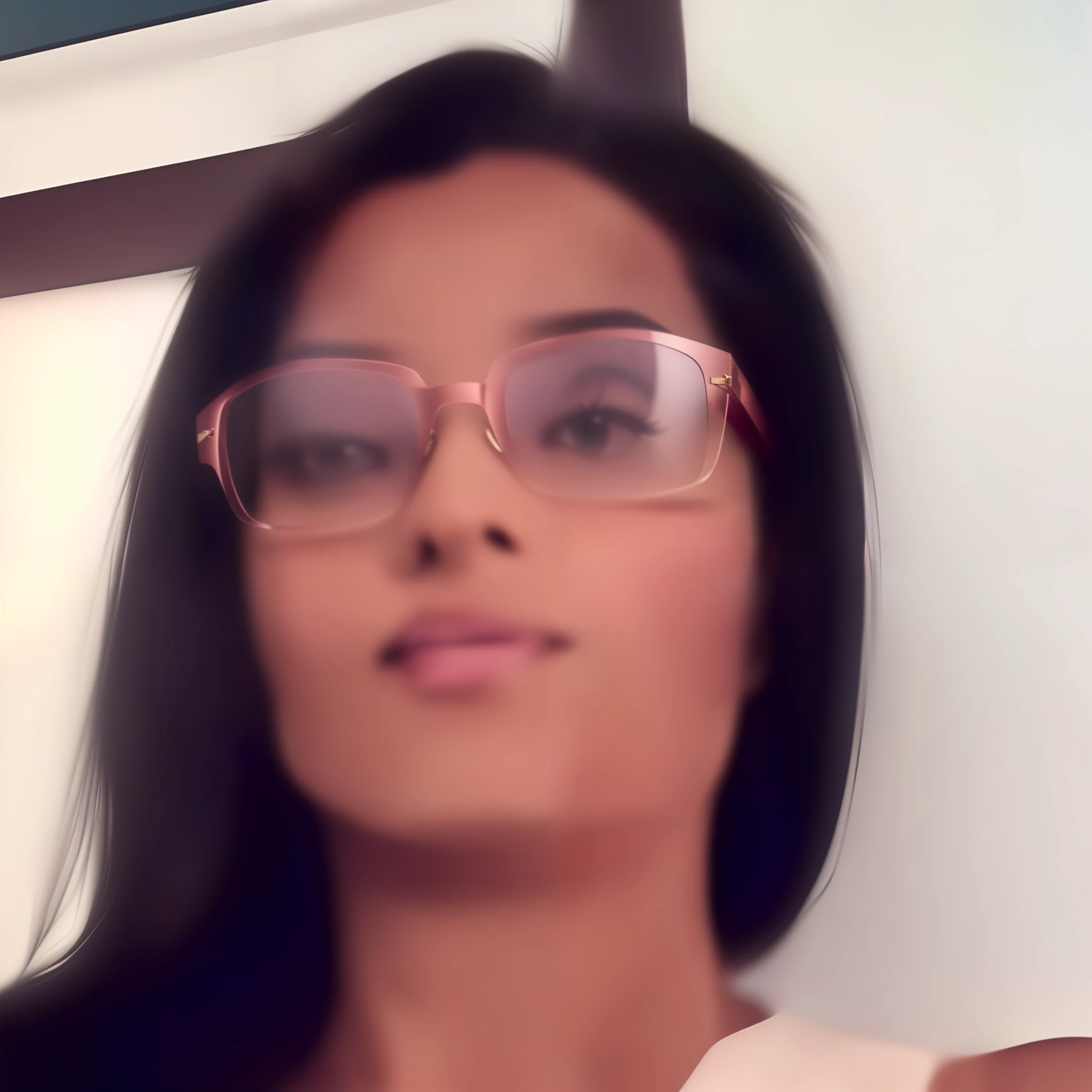 Delete the woman's glasses