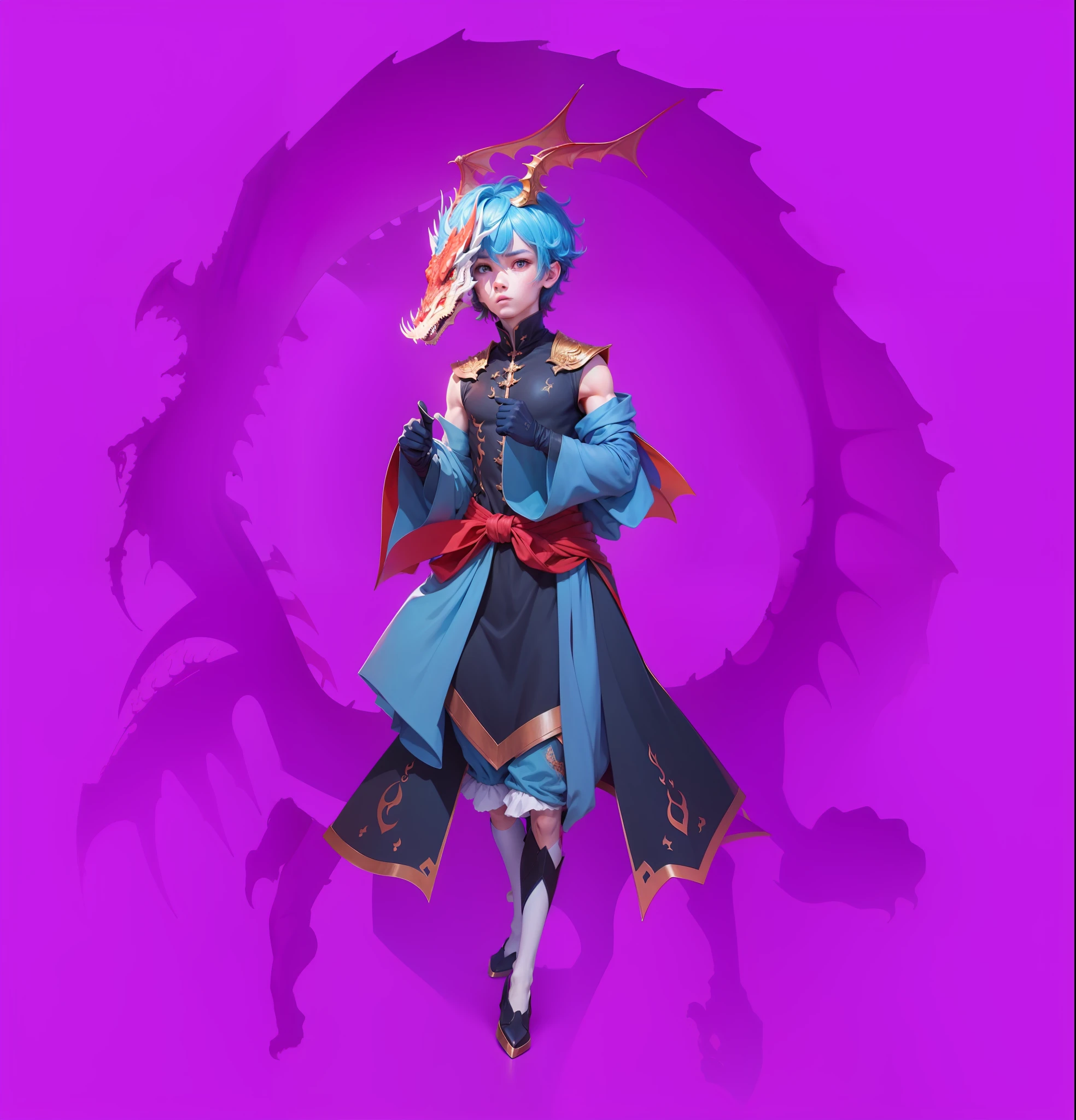Masterpiece, better quality, boy, halfdragon