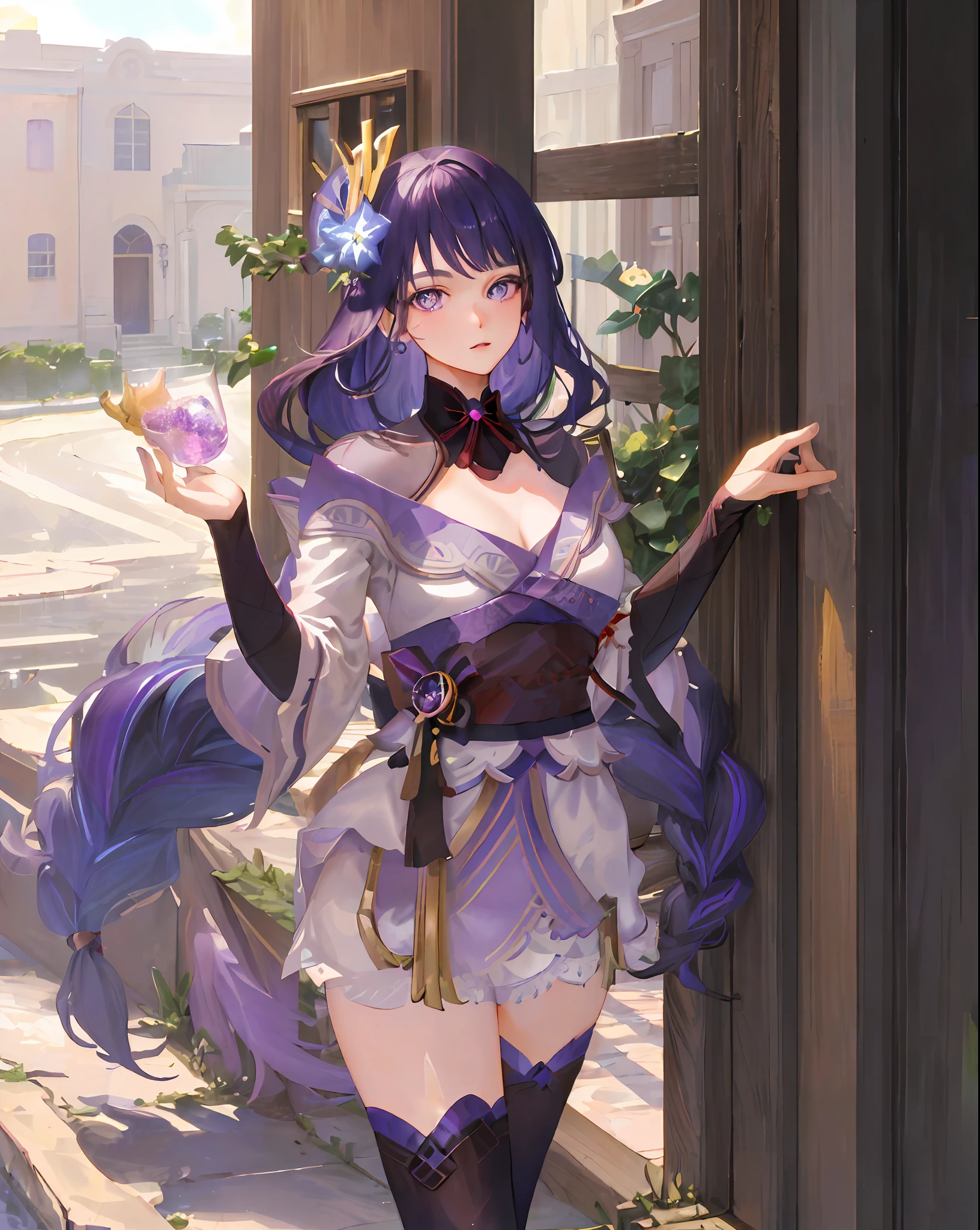 ((masterpiece)), ((high detail)), 1girl, ((ultra-detailed)),((delicate face)), Beautiful detailed eyes, gradient hair,hairs between eyes, GSHead,1girl ,solo,purple hair,genshin_impact, black_background,look at the viewer