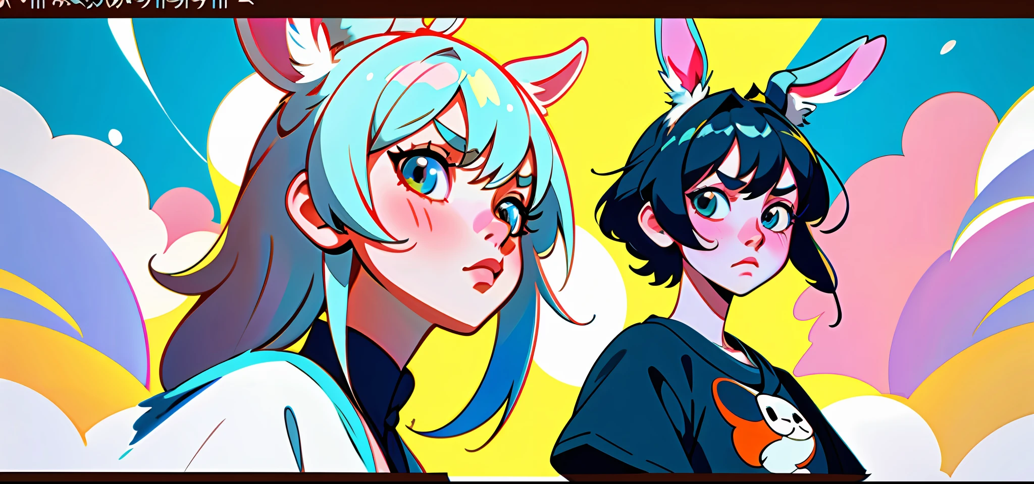 anime girl with a goat on her head and a t - shirt, artwork in the style of guweiz, discord profile picture, lofi portrait, artgerm and atey ghailan, anime style. 8k, cute art style, with bunny ears, in an anime style, lofi artstyle, cute character, ilya kuvshinov. 4 k