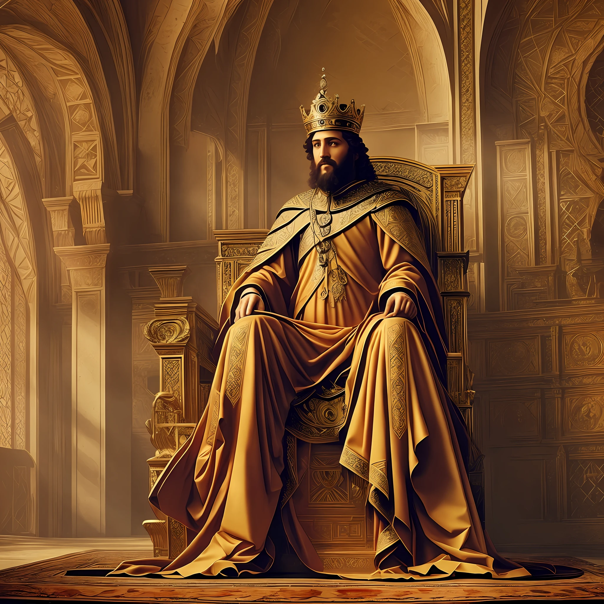 King David sitting on his throne --auto --s2