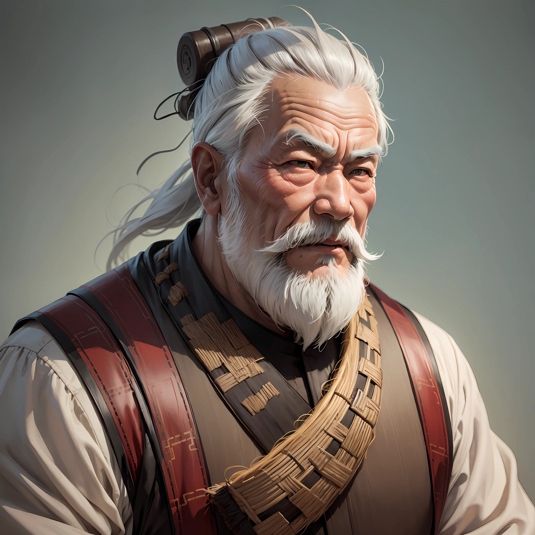 create the image of an old Chinese man with a thick beard --auto --s2