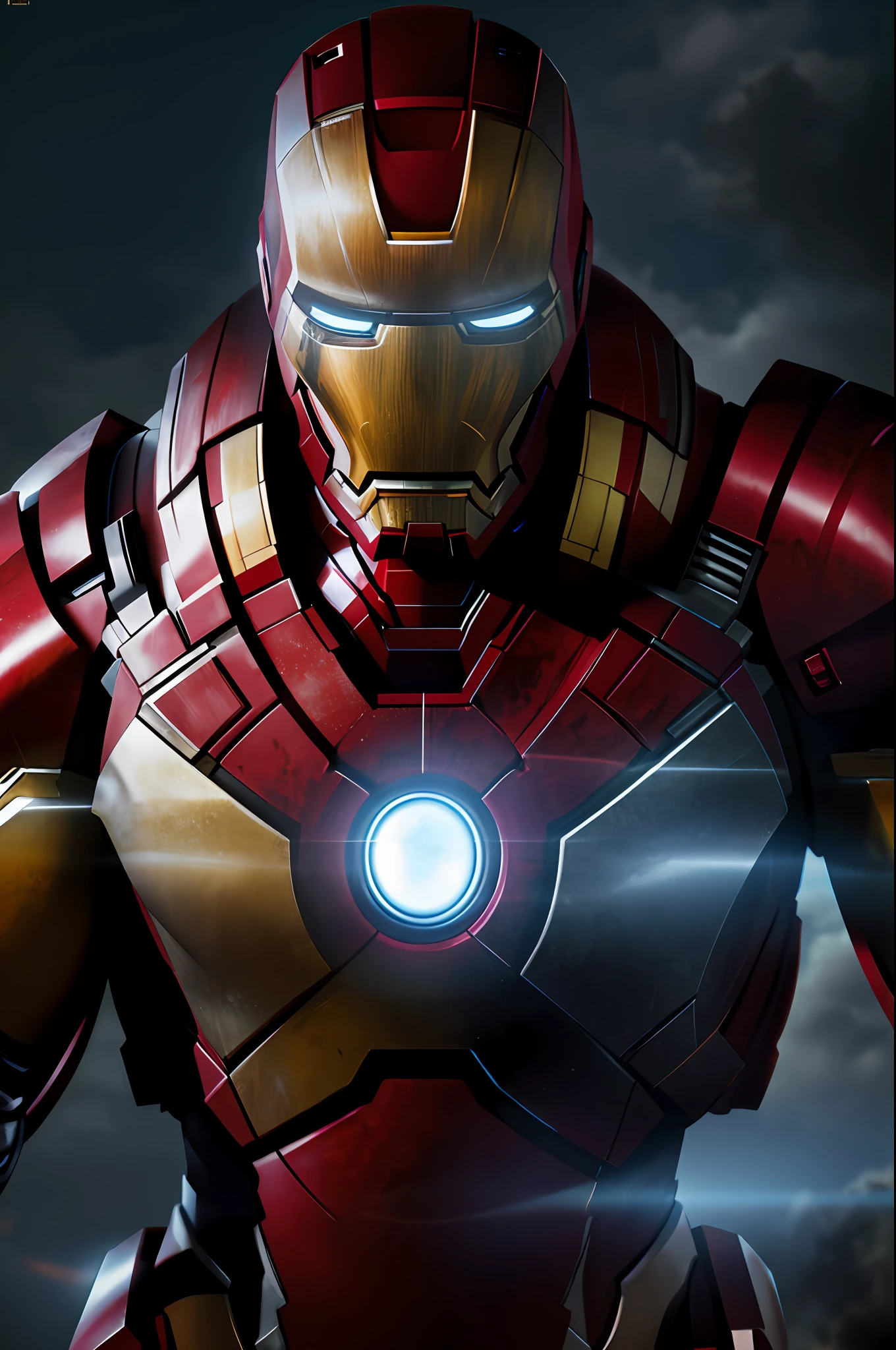 high quality, cinematic ray , realistic digital art illustration movie poster portrait iron man, epic lighting, cinematic lighting, high res, (detailed image:1), insane details, soft, hyper realistic, (highly detailed:1.2), masterpiece, 8k uhd, digital art style , trending on artstation