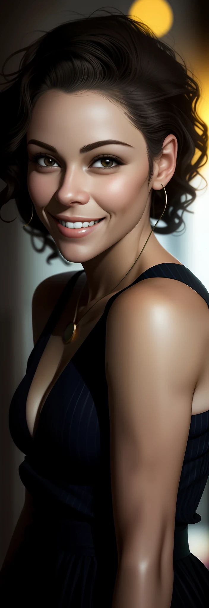 Perfect face detailed, realistic, sexy smile, big smile, big breasts, beautiful face