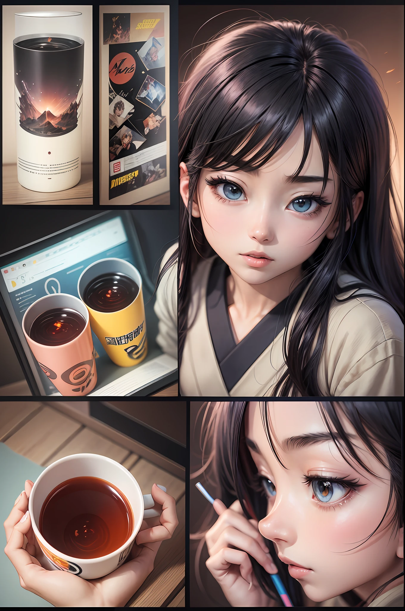 anime comic, vibrant colors, super realistic,tumbler,neutral black background,japanese,manga. --auto --s2