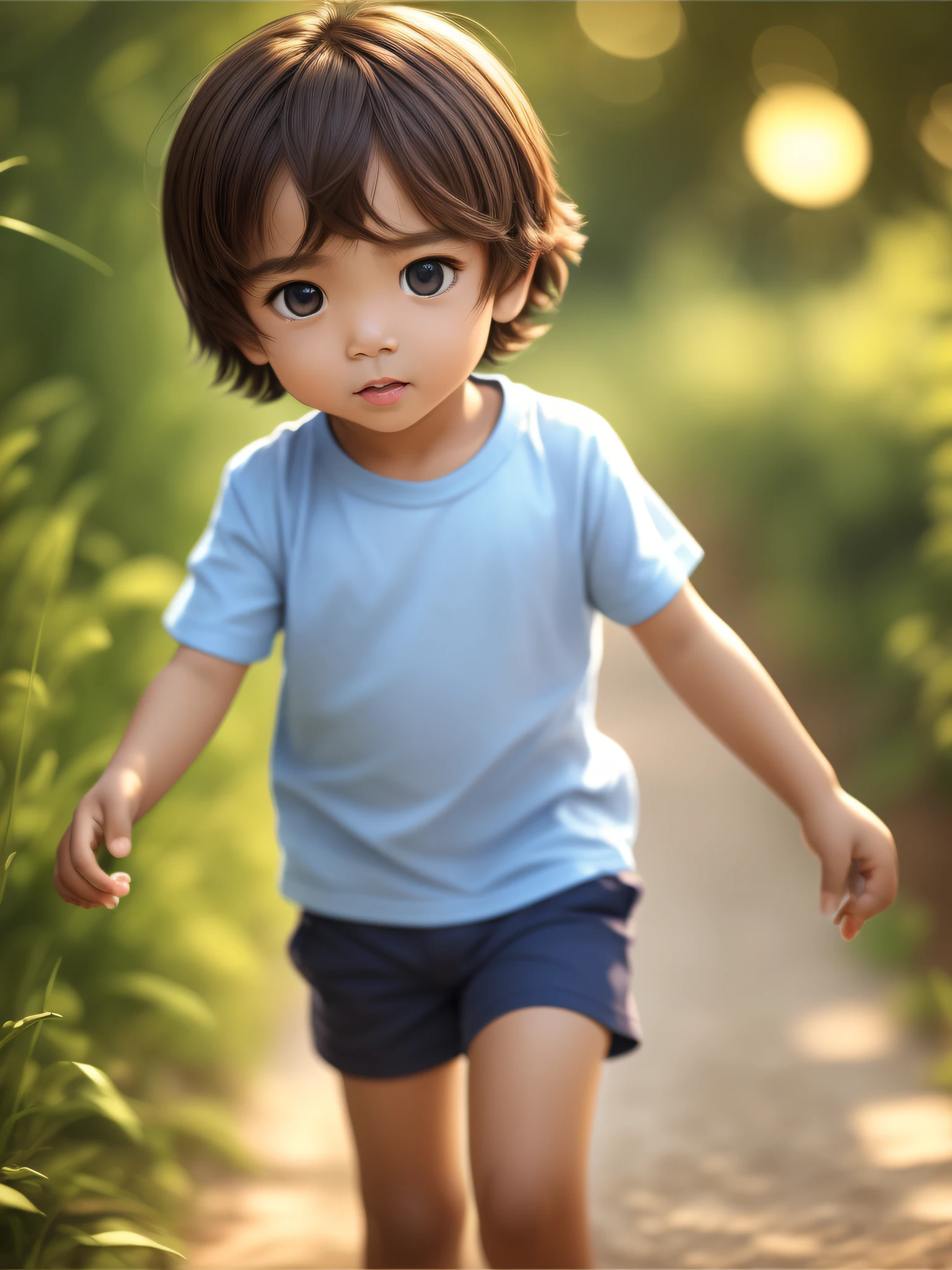 ((masterpiece, best quality)), (complex light), 1boy, full body, solo, , brown hair, blue shirt, yellow shorts, walking, (in the picture ratio 1:2), play with a gas baloom, low angle shot, joy, perfect quality, clear focus, (Masterpiece: 1.2) (Realistic: 1.2) (Bokeh) (Best quality) (Detailed skin: 1.3) (Intricate details) (8K) (Detail eyes) (Sharp focus), (Happy)