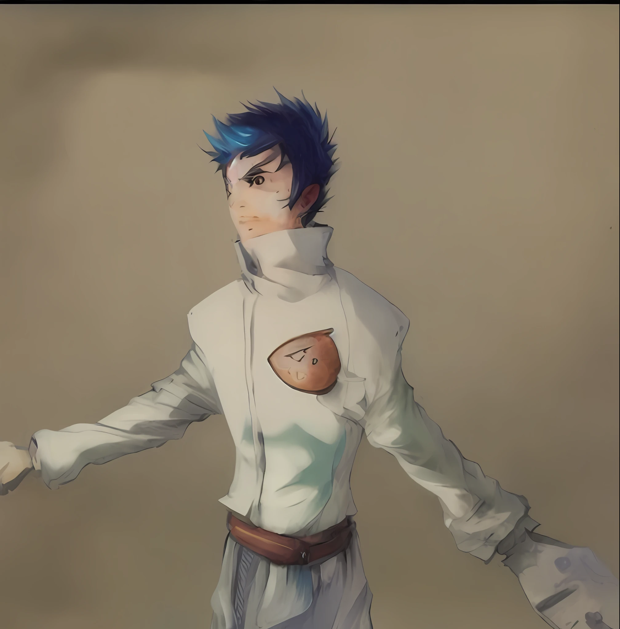 anime character with blue hair and white shirt holding a baseball bat, painted in anime painter studio, made with anime painter studio, 2 d anime style, 2d art, 2 d art, 2 d from gorillaz, 2d from gorillaz, hero 2 d fanart artsation, 2 d anime, shiro takatani, shiro from deadman wonderland