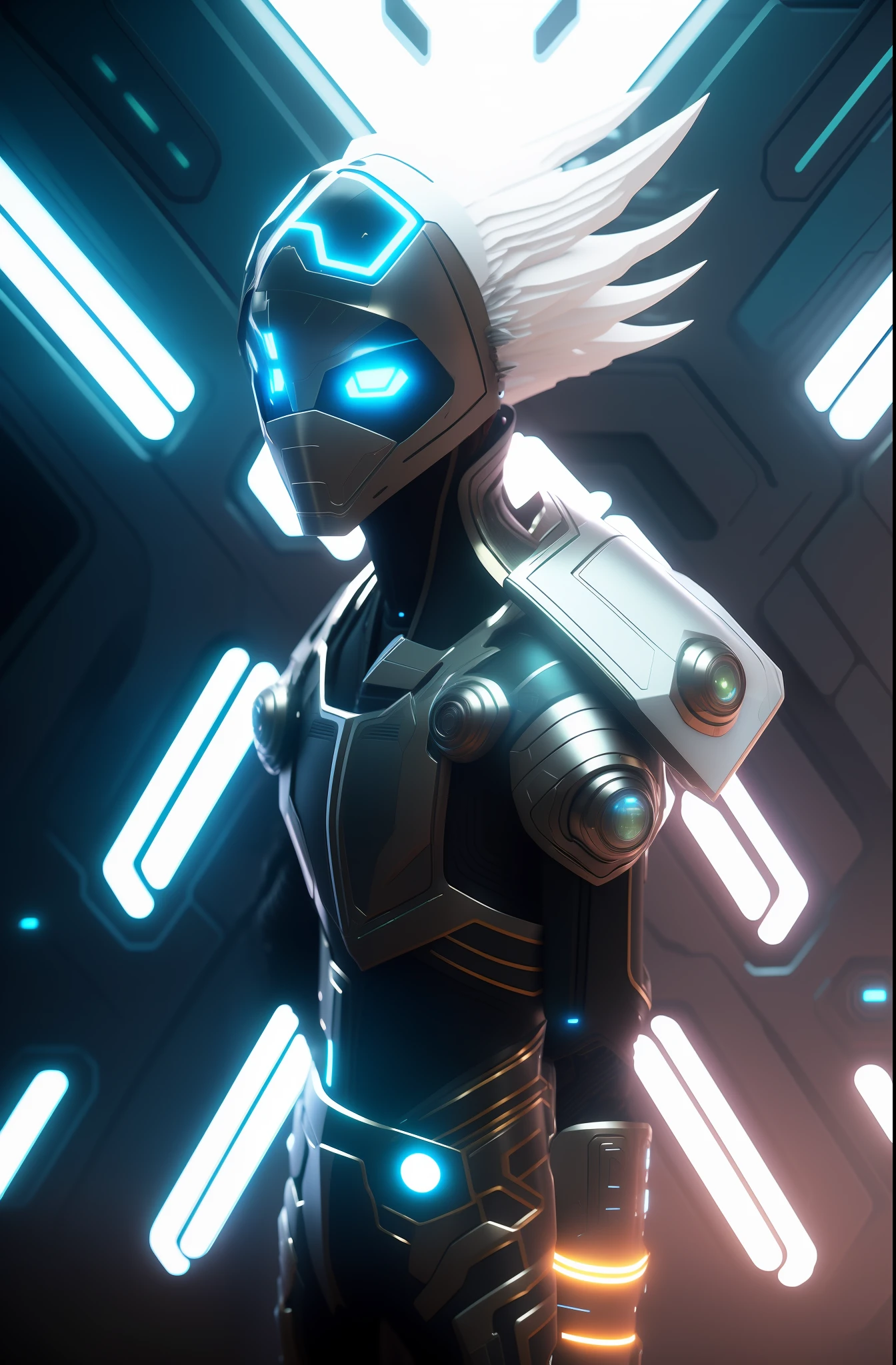 a close up of a person in a futuristic suit with a sci - futuristic helmet, scifi character render, rendered in sfm, 8k render”, 3 d render character art 8 k, epic sci - fi character art, epic sci-fi character art, rendered in redshift, epic scifi character art, rolands zilvinskis 3d render art