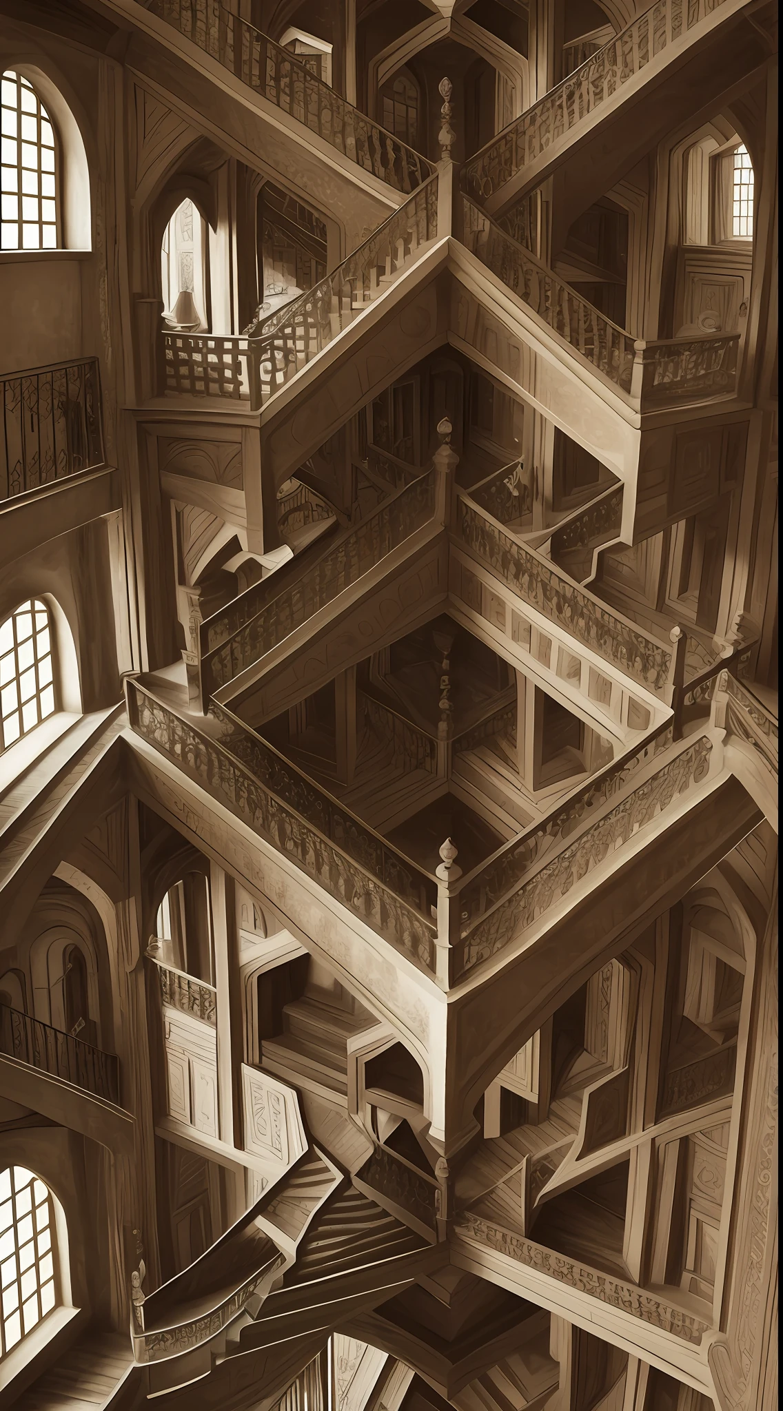 Escher style. --auto --s2