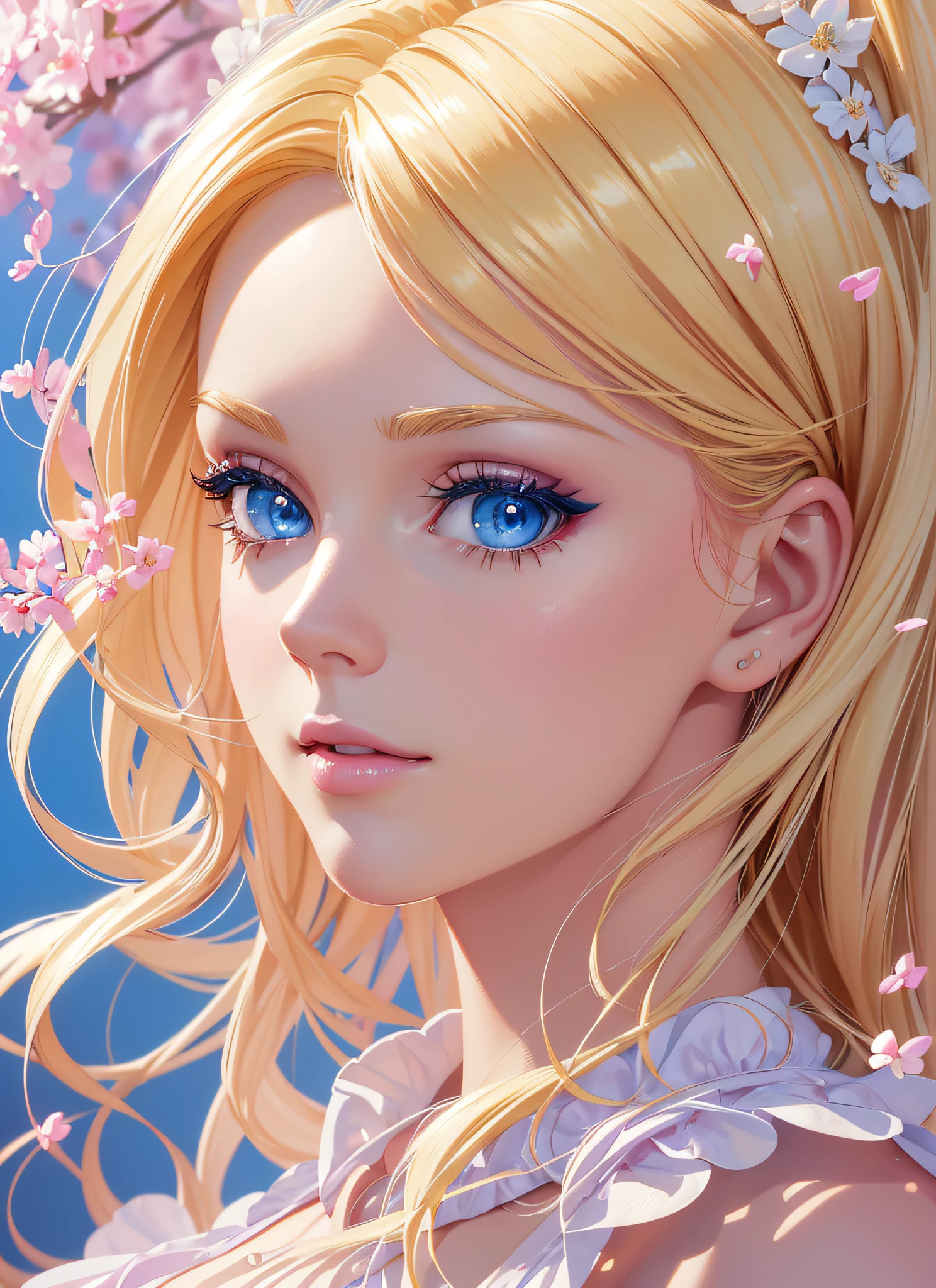 masterpiece, barbie style, blonde hair, blue eyes, best quality, white background: 1.5), 1girl in dynamic pose, (beautiful colorful art detailed splash: 1.5), rotational symmetry, 8k, absurdres, (UHD: 1.2), (masterpiece, ultra detailed, best quality, digital illustration, half body, extremely delicate and beautiful: 1.3), dynamic angle, (detailed face),, RAW photo, hdr, (photorealistic: 1.4), (hyperrealistic, realistic, extremely delicate and beautiful: 1.3), (realistic face, realistic hair: 1.2), DSLR, photography, (detailed face), depth of field, pink dress with yellow details. --auto --s2
