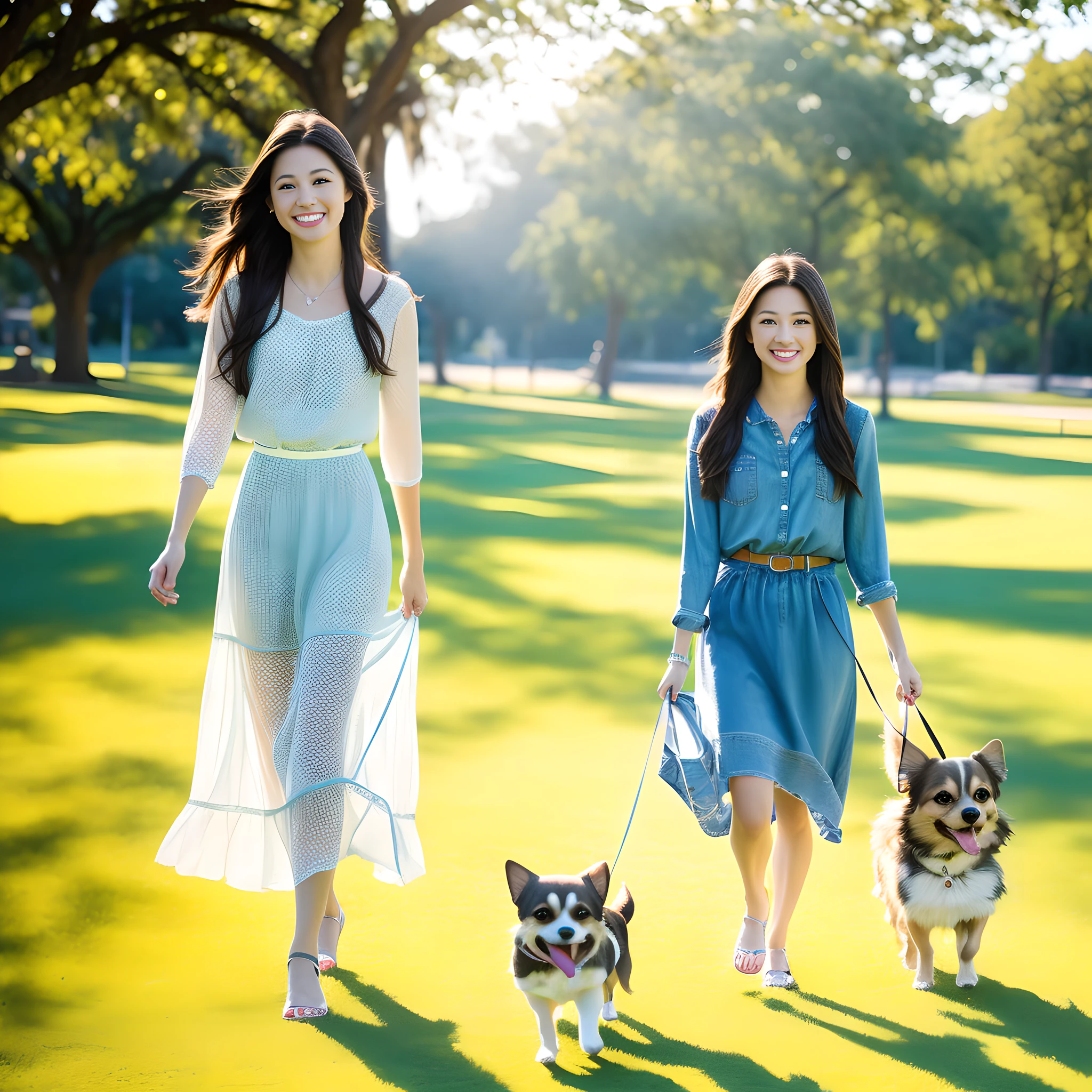 (masterpiece, high resolution, realistic, 8K:1.2), highly detailed texture
break
(1 girl, full body: 1.5), Japan people, very beautiful girl, 16 years old, wide shot,
break
(Charleston dress: 1.2), black-haired,
BREAK
medium-haired, angelic smile, A beautiful girl is walking with a small chihuahua on a leash
She is smiling with her mouth open, summer,
break
(Brown puppy long-coat Chihuahua: 1.2), very adorable face, beautiful appearance with well-defined body parts, small Chihuahua is happy to raise his paw towards the girl
break
Beautiful park with natural light, vast lawn, sunshine, daytime, blue skyBREAK