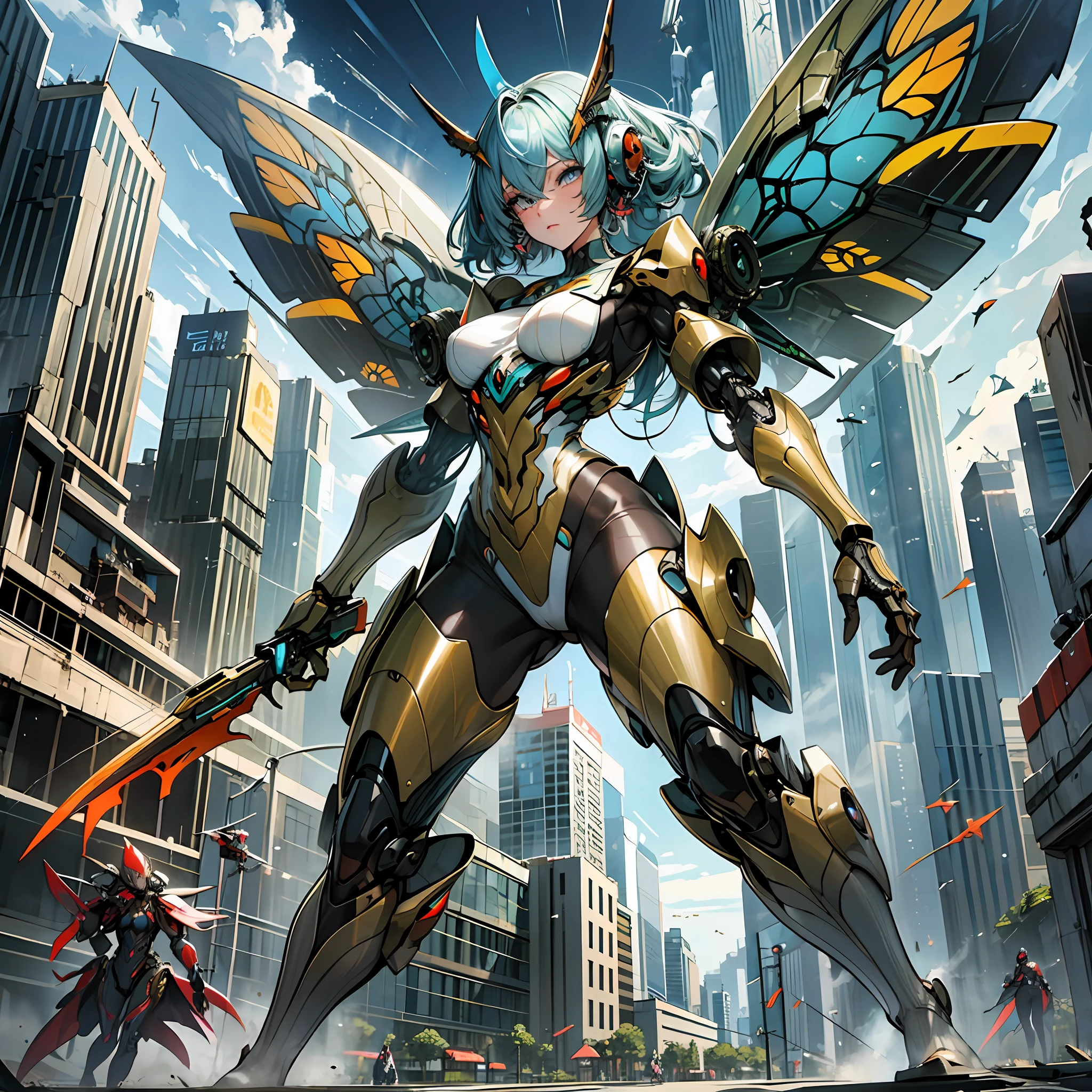 Woman in silkworm moth color costume, best anime 4K wallpaper, full body, cyberpunk silkworm moth, mechanized valkyrie girl, biomechanical, highly detailed artgerm based on silkworm moth, cyborg silk moth, anime style 4k, silkworm moth