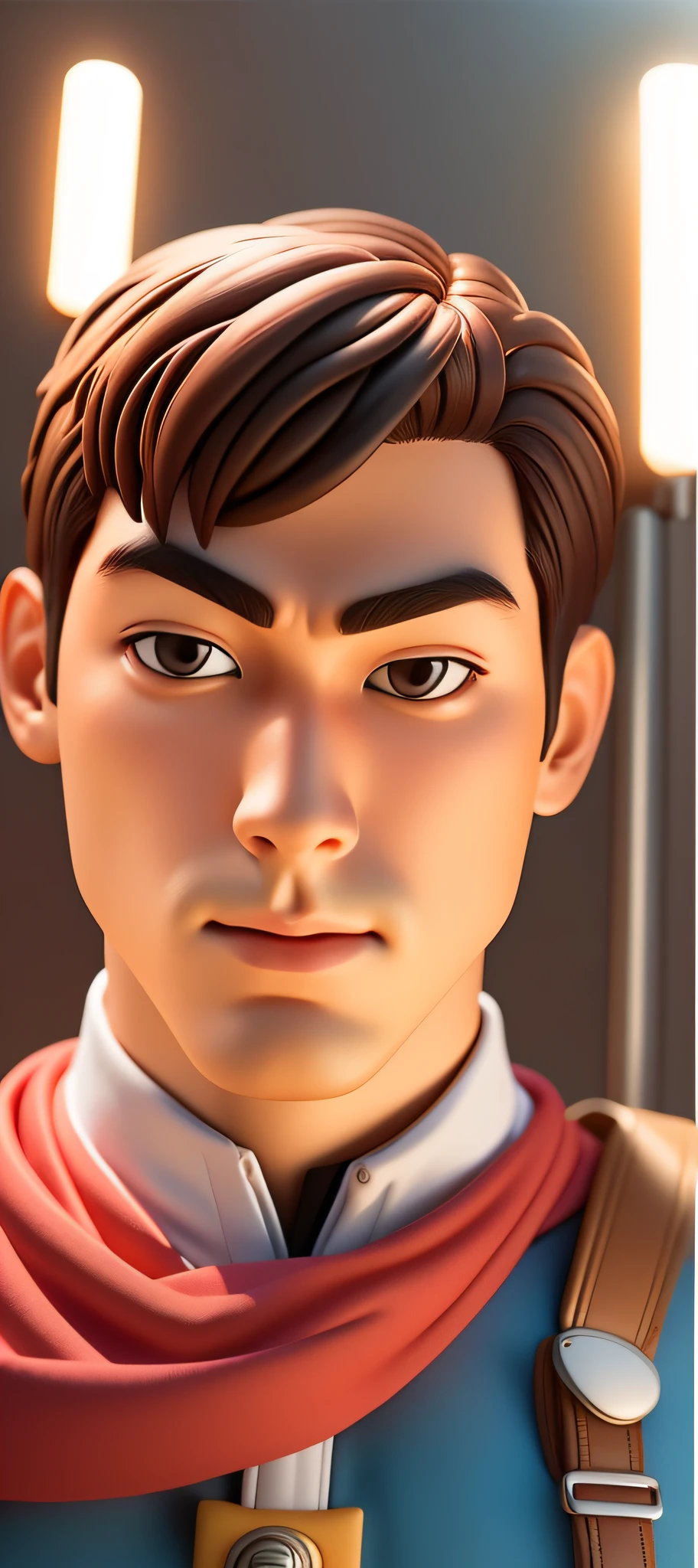 (Pixar 1.23 Style) 1 Young Man ((Upper Body Front, Bust Shot)), Solo, Korean, ((Masterpiece, Top Quality)), (Composite Lighting) --auto --s2