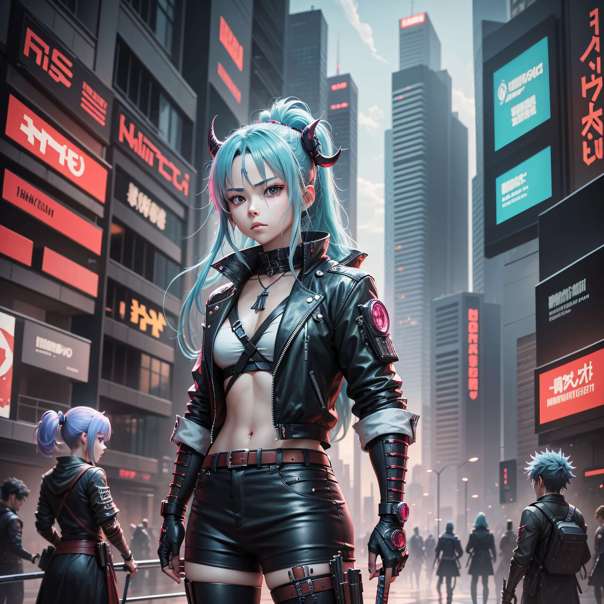 Art, demon slayer, anime, manga, character, anime art, manga art, cyberpunk, 4k, weapons, full hd image --auto --s2