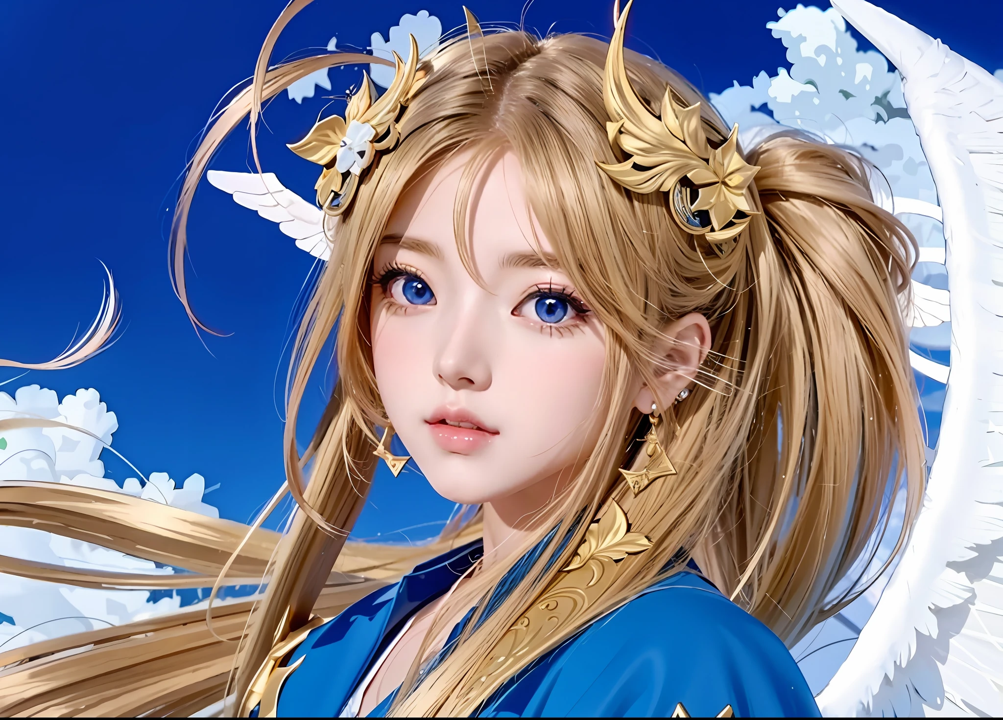 a close up of a woman with long hair and angel wings, anime girl named lucy, portrait knights of zodiac girl, anime goddess, yami kawaii, female anime character, anime visual of a young woman, daytime ethereal anime, knights of zodiac girl, anime character, anime visual of a cute girl, beautiful alluring anime , rei hiroe