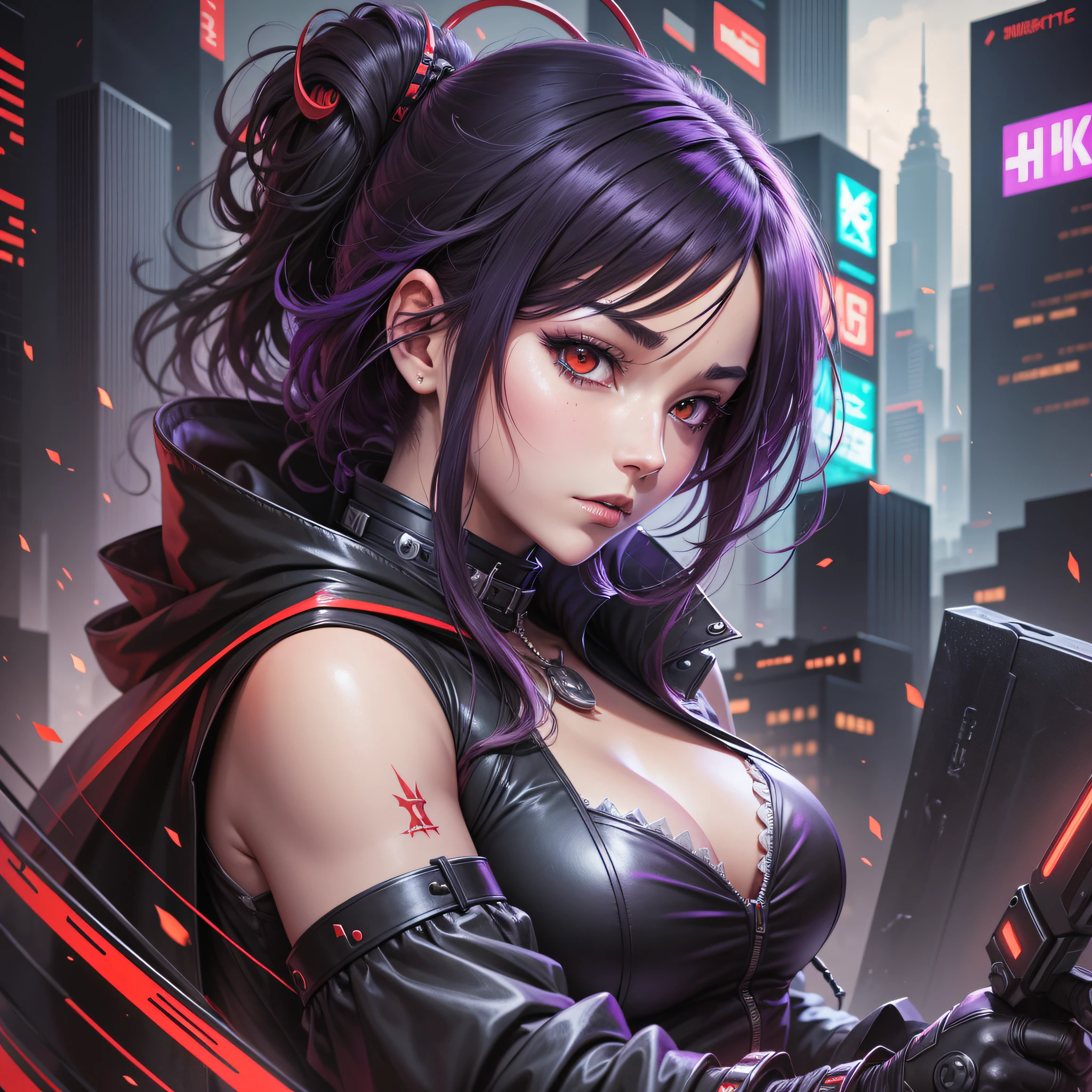 Art, demon slayer, anime, manga, character, anime art, manga art, cyberpunk, 4k, weapons, full hd image --auto --s2