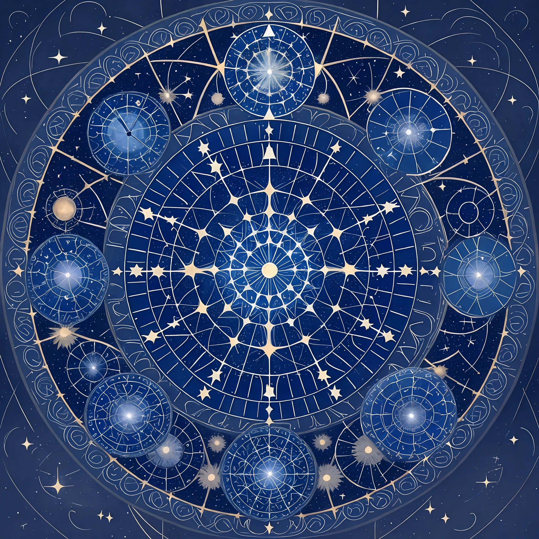 The image can show a starry sky with an astral clock, where the stars or constellations form the hands and indicate the time. This symbolic representation emphasizes the connection between time and the cosmos, highlighting the expansive and infinite nature of the universe. --auto --s2