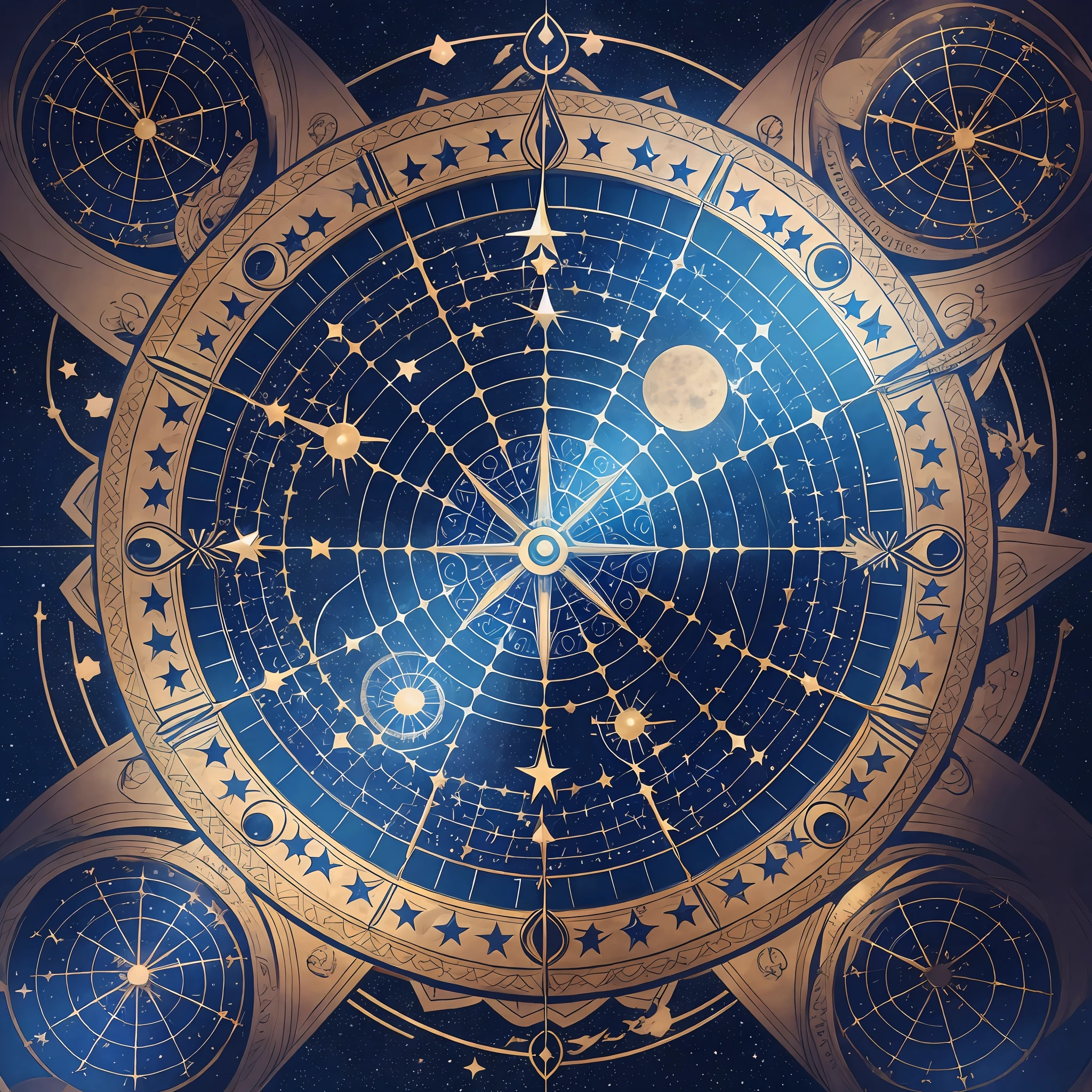 The image can show a starry sky with an astral clock, where the stars or constellations form the hands and indicate the time. This symbolic representation emphasizes the connection between time and the cosmos, highlighting the expansive and infinite nature of the universe. --auto --s2