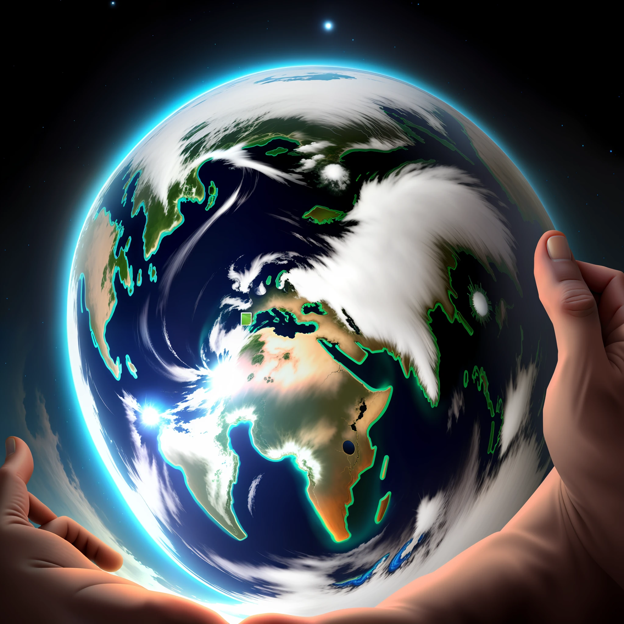 Hands of God creating the world 8k ultrq realistic 4k perfect