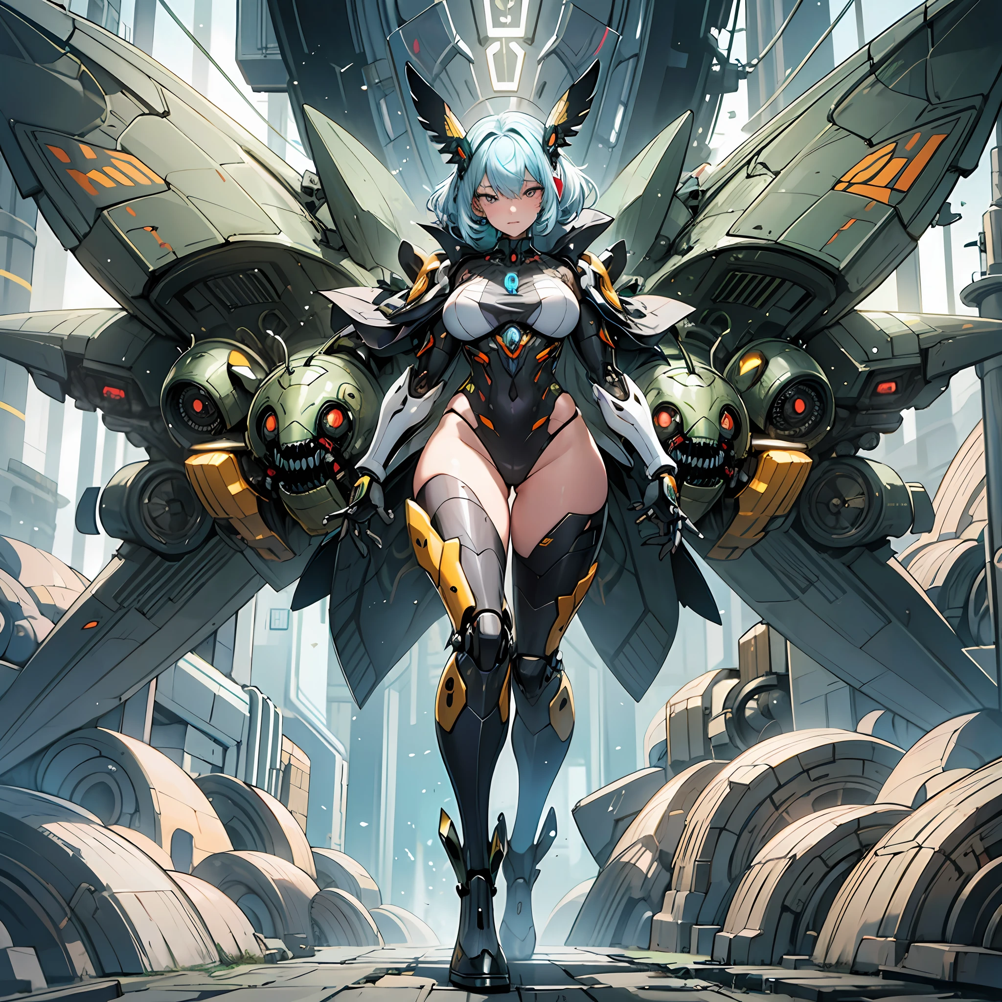 Woman in silkworm moth color costume, best anime 4K wallpaper, full body, cyberpunk silkworm moth, mechanized valkyrie girl, biomechanical, highly detailed artgerm based on silkworm moth, cyborg silk moth, anime style 4k, silkworm moth
