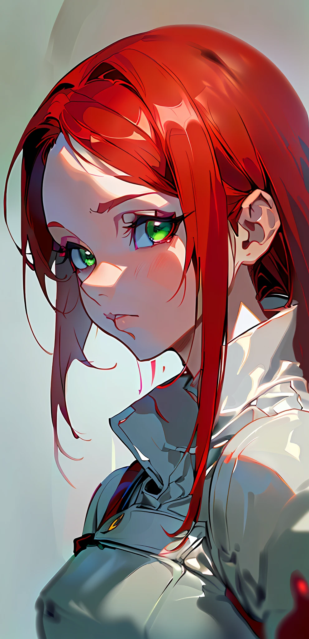 anime - style portrait of a woman with red hair and green eyes, with red hair and green eyes, detailed digital anime art, beautiful anime portrait, detailed portrait of anime girl, clean detailed anime art, stunning anime face portrait, digital anime art, digital anime illustration, anime style portrait, detailed anime character art, cute anime girl portraits, realistic anime artstyle