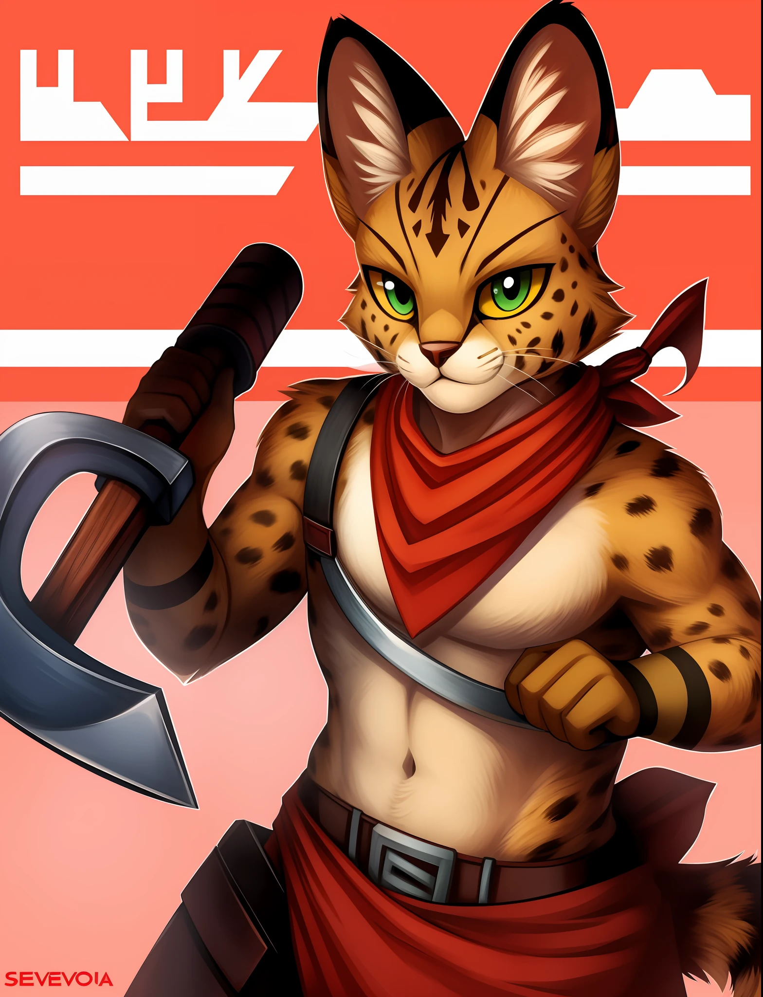 masterpiece,hires, solo,1cat,serval,servalcat,soumao,red neckerchief,retro,(Propaganda of communist ideology:1.1), Sickle and hammer,battle tank,face focus,best quality,