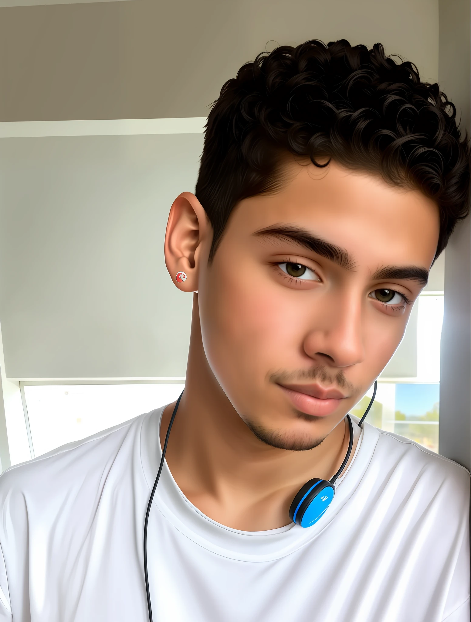 There's a young man in a white shirt and headphones, about 19, taken in early 2020, Twitch streamer/gamer Ludwig, Mohamed Chahin, Riyahd Cassiem, headshot profile picture, Adrien Girod, 16, Caio Santos, profile picture 1024px, 14-year-old Berber boy --auto --s2