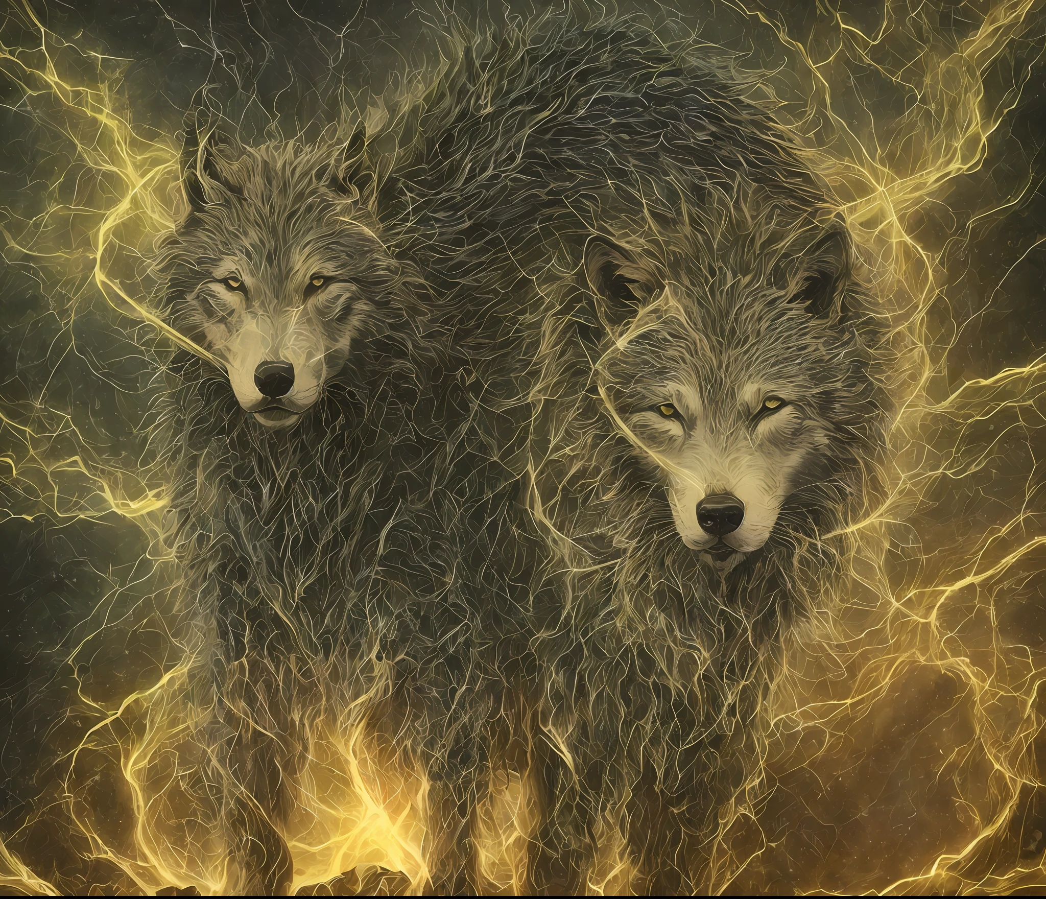Baptized in vitrolic acid
A finishing touch, a smoothing of features
Realization of the greatest art
To cast a great fierce wolf
Humans, once backslidden, became divine
Stripped of congenital flaws
We are incandescent revelations in a world of darkened forms