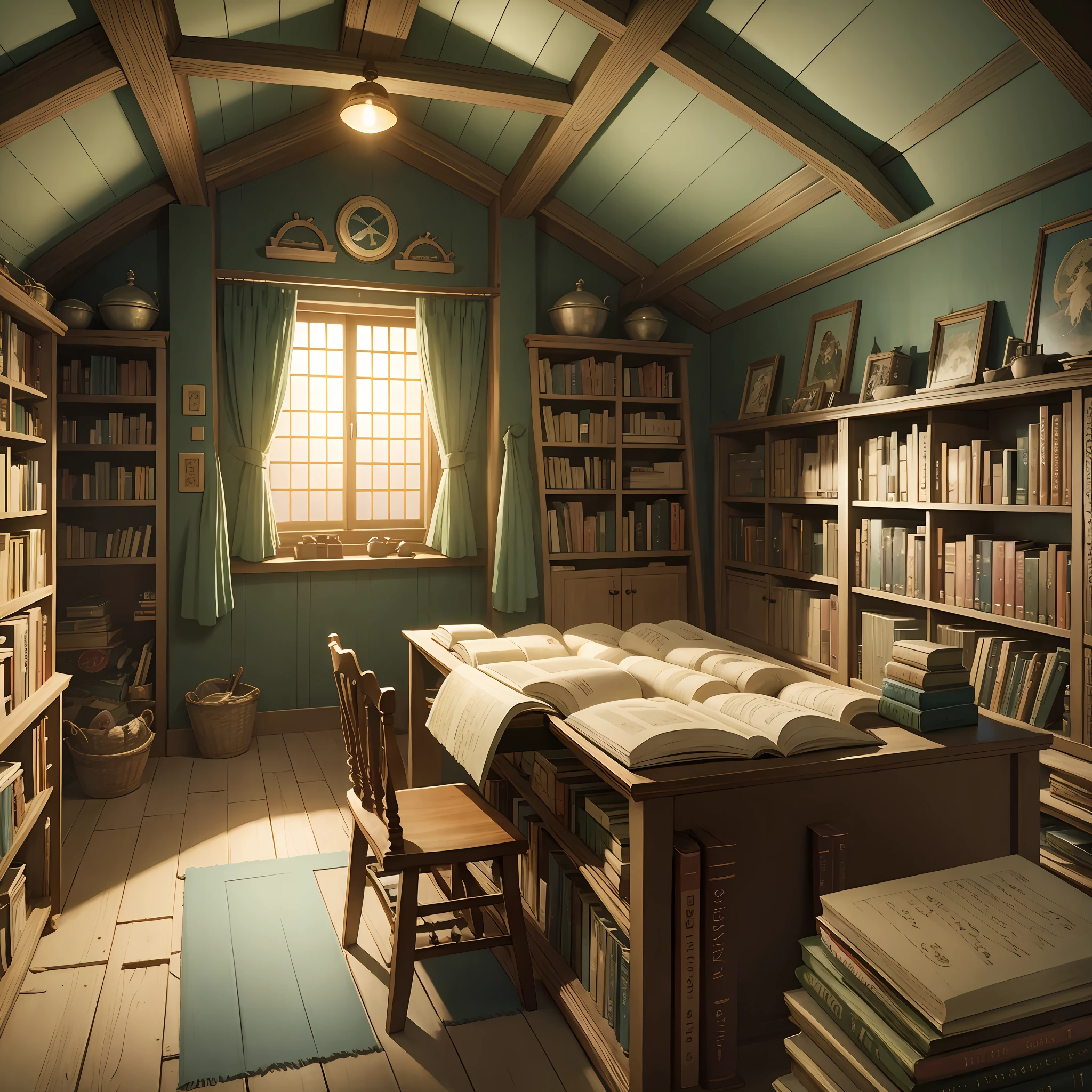 Attic library, Studio Ghibli --auto --s2