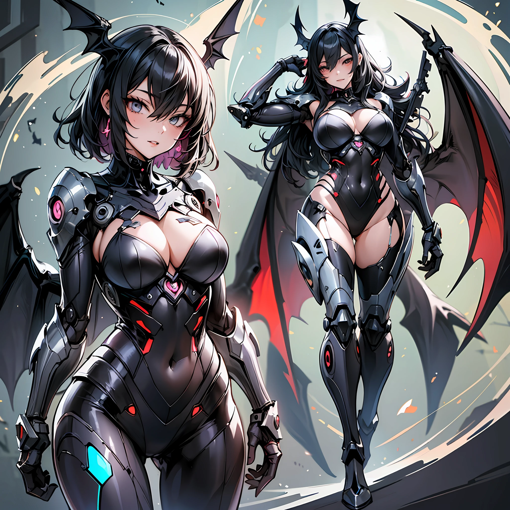 Woman in bat color costume, best anime 4K wallpaper, full body, bat wings, cyberpunk bat, mechanized valkyrie girl, biomechanical, highly detailed artgerm based on bat, cyborg bat, anime style 4k, bat