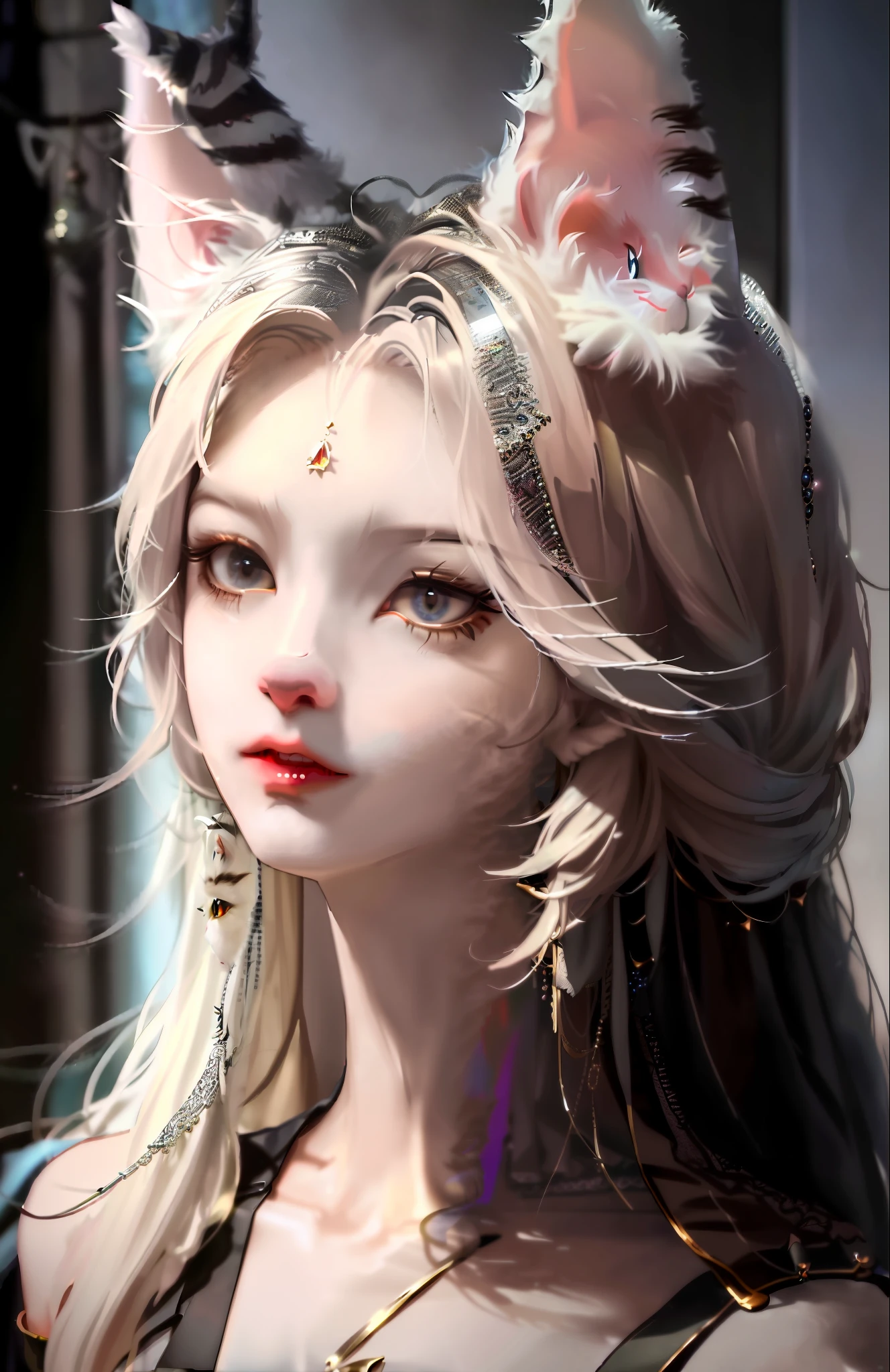 ((a cat in clothes)),, full shot, fluffy hair, anthropomorphic expressions, rich colors, exquisite details, masterpiece, realistic, artsation, cg, realistic, Unreal Engine, real light and shadow, beautiful and rich colour, amazing detail, high quality, a pair of ears