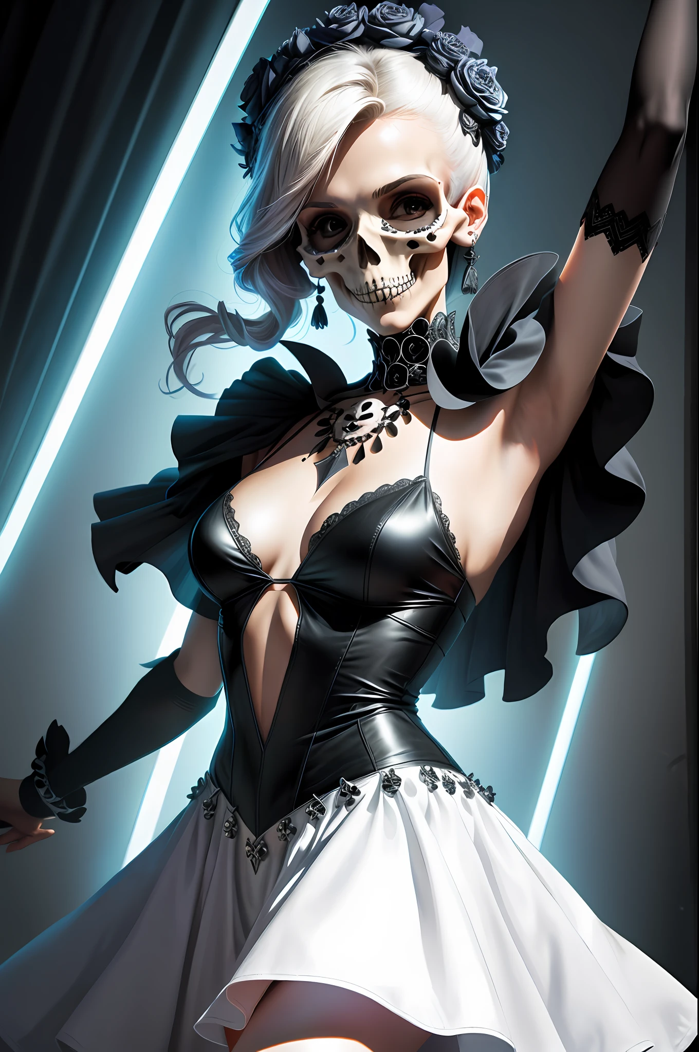 A dancing skull woman