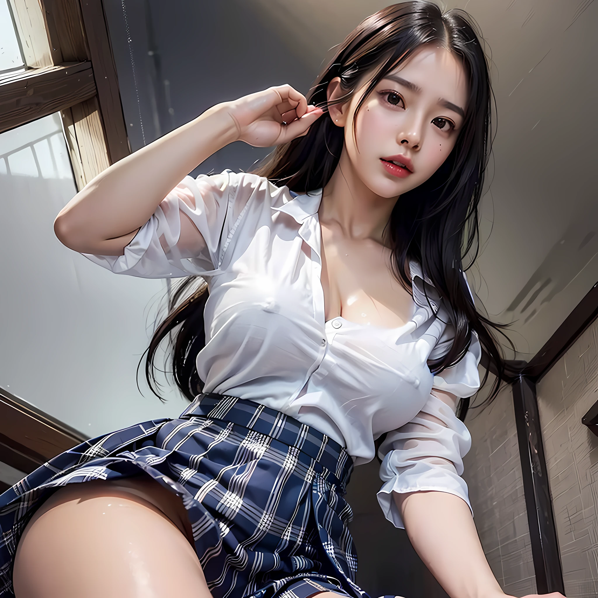 White dress shirt, unbuttoned