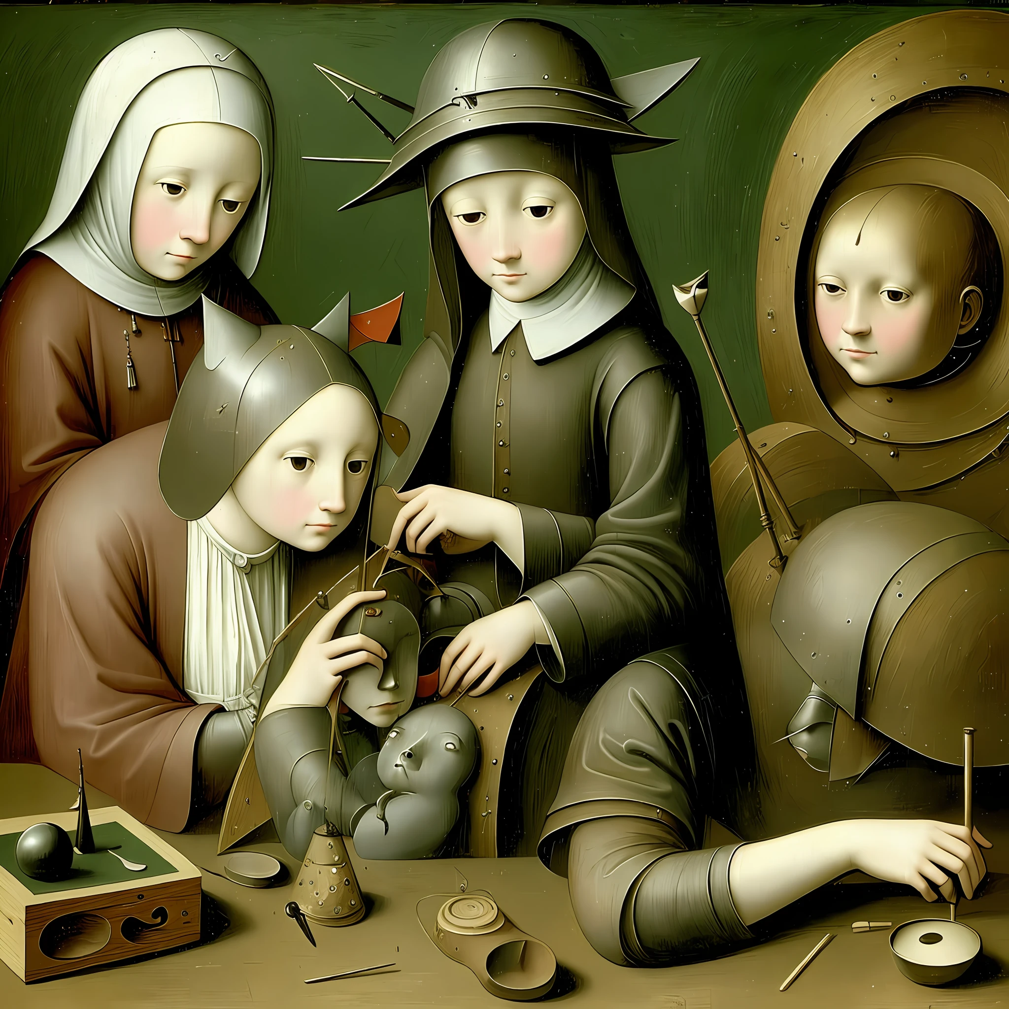 strange girls painting by Hieronymus Bosch --auto --s2