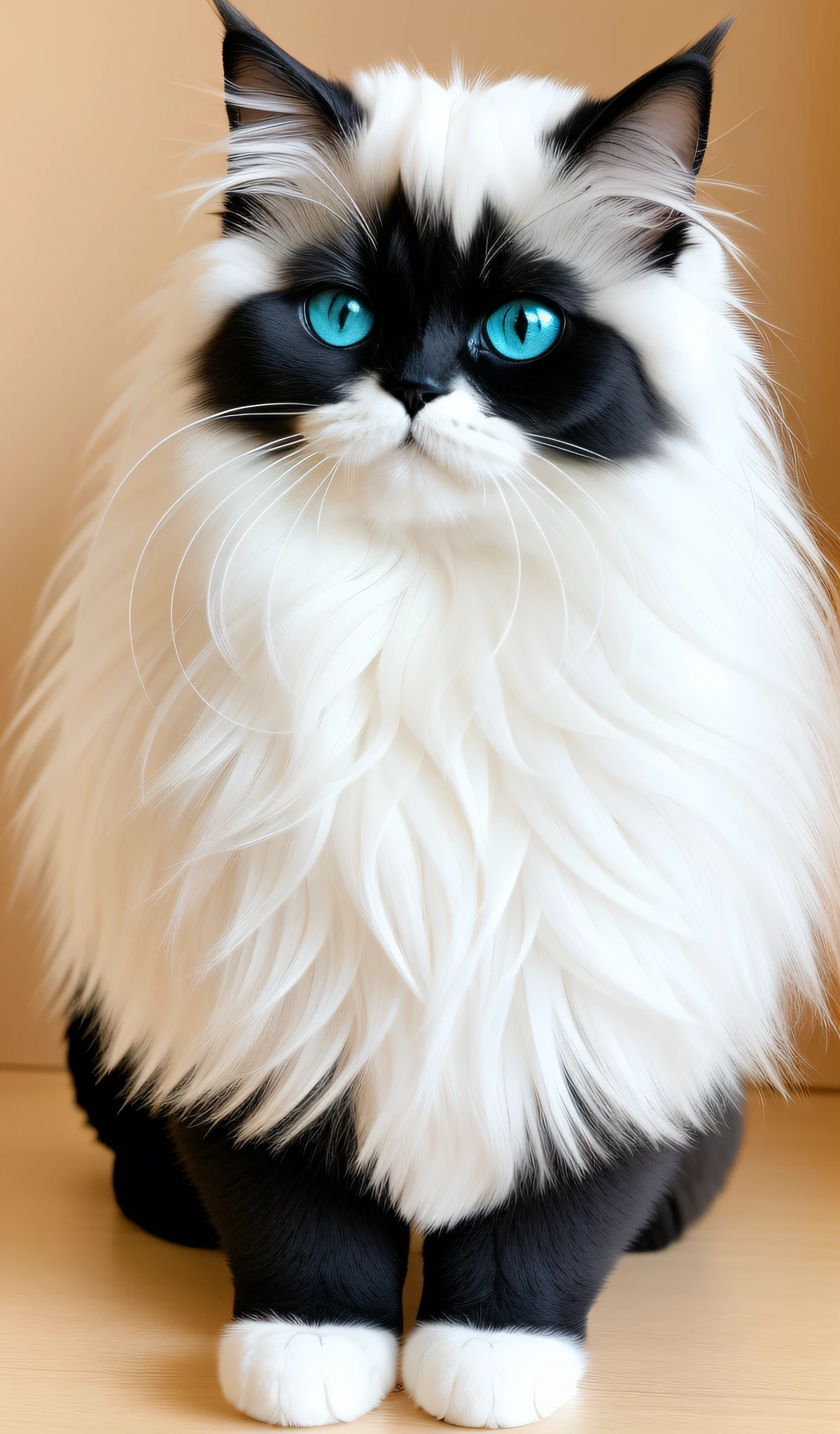 Fluffy Himalayan Persian Siamese mixed cat