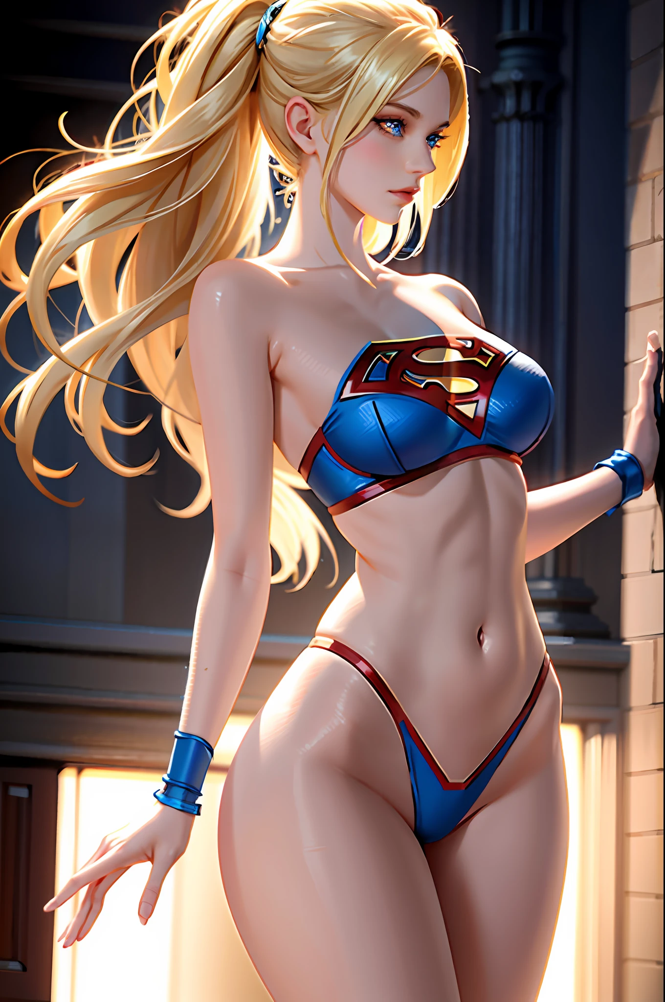 (nsfw: 1.07), pokemon, pokemon world, Supergirl masterpiece, best quality, high quality, high definition, high quality texture, high quality shadow, high detail, beautiful detailed, finely detailed, extremely detailed cg, detailed texture, a realistic representation of the face, realistic, colorful, delicate, cinematic light, side lighting, Lens Flare, ray tracing, sharp focus, 8K, (1girl, __focus__:1.3),  (intricate details, makeup, PureErosFace_V1:0.5), (detailed beautiful delicate face, detailed beautiful delicate blue eyes, blonde, a face of perfect proportion, detailed high skin, detailed skin, best ratio four fingers and a thumb, arms under chest, large medium breasts, wide hips, smooth midriff, slim and thin, __fashion__, __hair__: 1.25), __location__, no hands, no hands anymore,  no missing fingers, superman S symbol on panties and bra