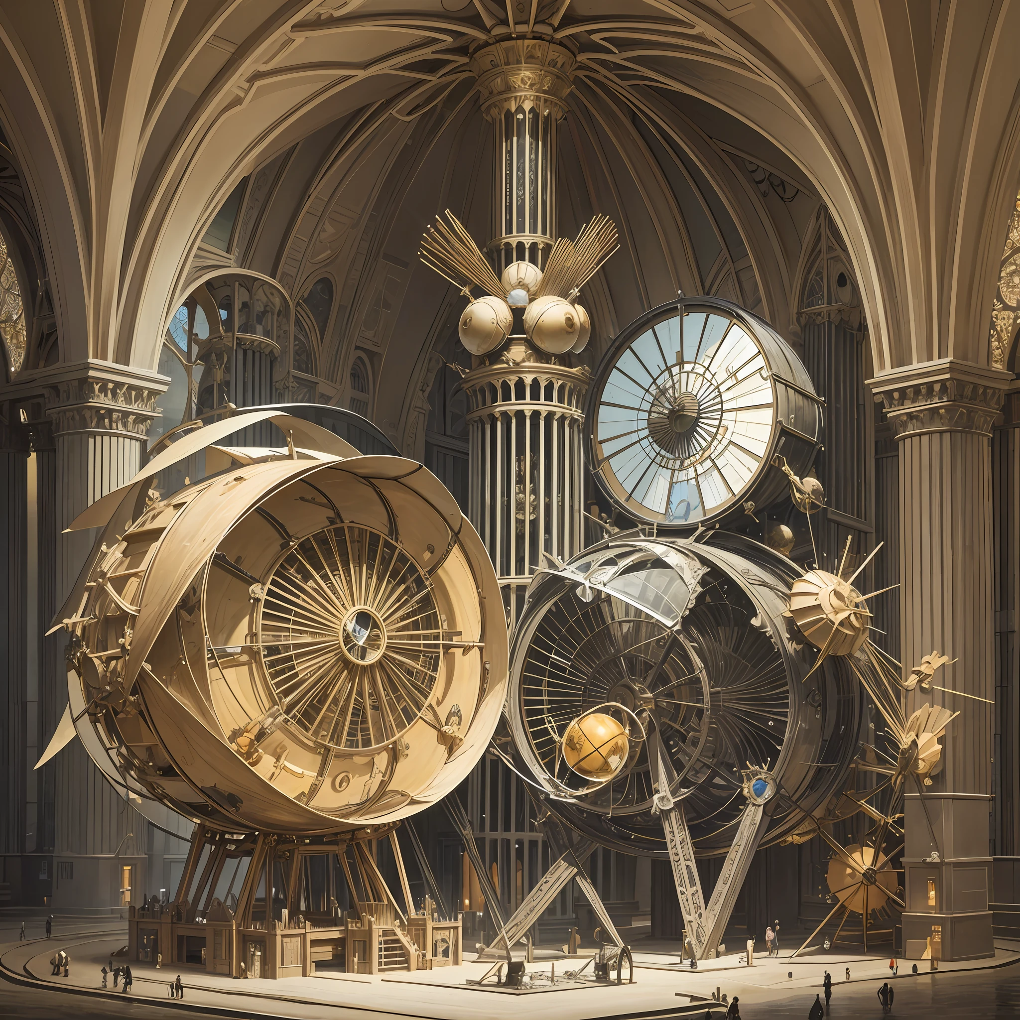 strandbeests kinetic sculptures created by Dutch engineer and artist Theo Jansen painting by Hieronymus Bosch --auto --s2