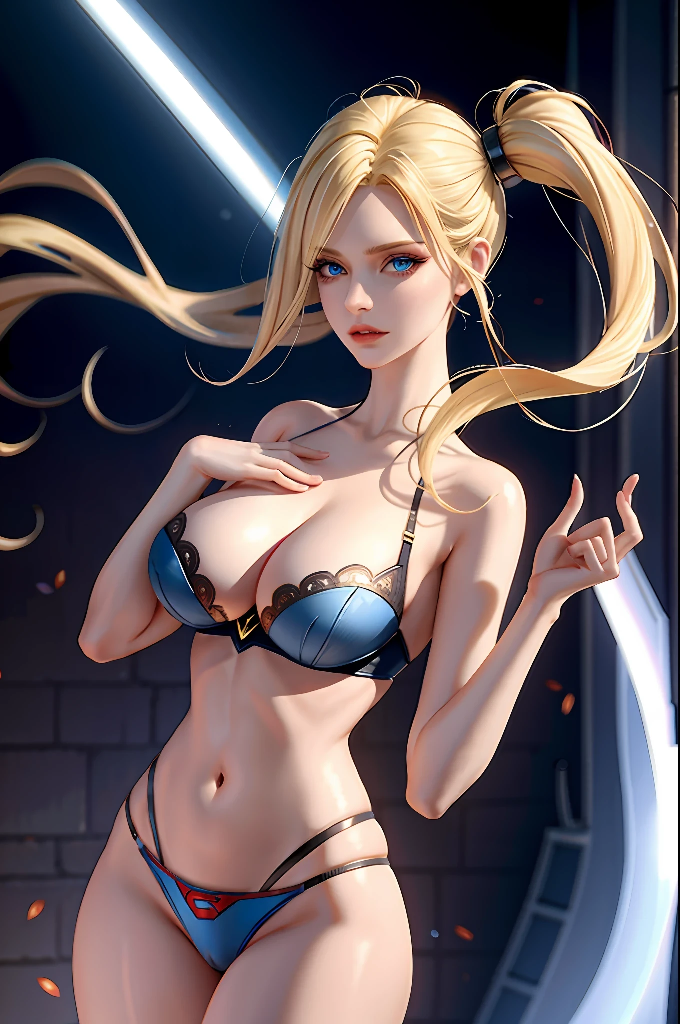 (nsfw: 1.07), pokemon, pokemon world, Supergirl masterpiece, best quality, high quality, high definition, high quality texture, high quality shadow, high detail, beautiful detailed, finely detailed, extremely detailed cg, detailed texture, a realistic representation of the face, realistic, colorful, delicate, cinematic light, side lighting, Lens Flare, ray tracing, sharp focus, 8K, (1girl, __focus__:1.3), (intricate details, makeup, PureErosFace_V1:0.5), (detailed beautiful delicate face, detailed beautiful delicate blue eyes, blonde, a face of perfect proportion, detailed high skin, detailed skin, best ratio four fingers and a thumb, arms under chest, large medium breasts, wide hips, smooth midriff, slim and thin, __fashion__, __hair__: 1.25), __location__, no hands, no hands anymore, no missing fingers, superman S symbol on panties and bra