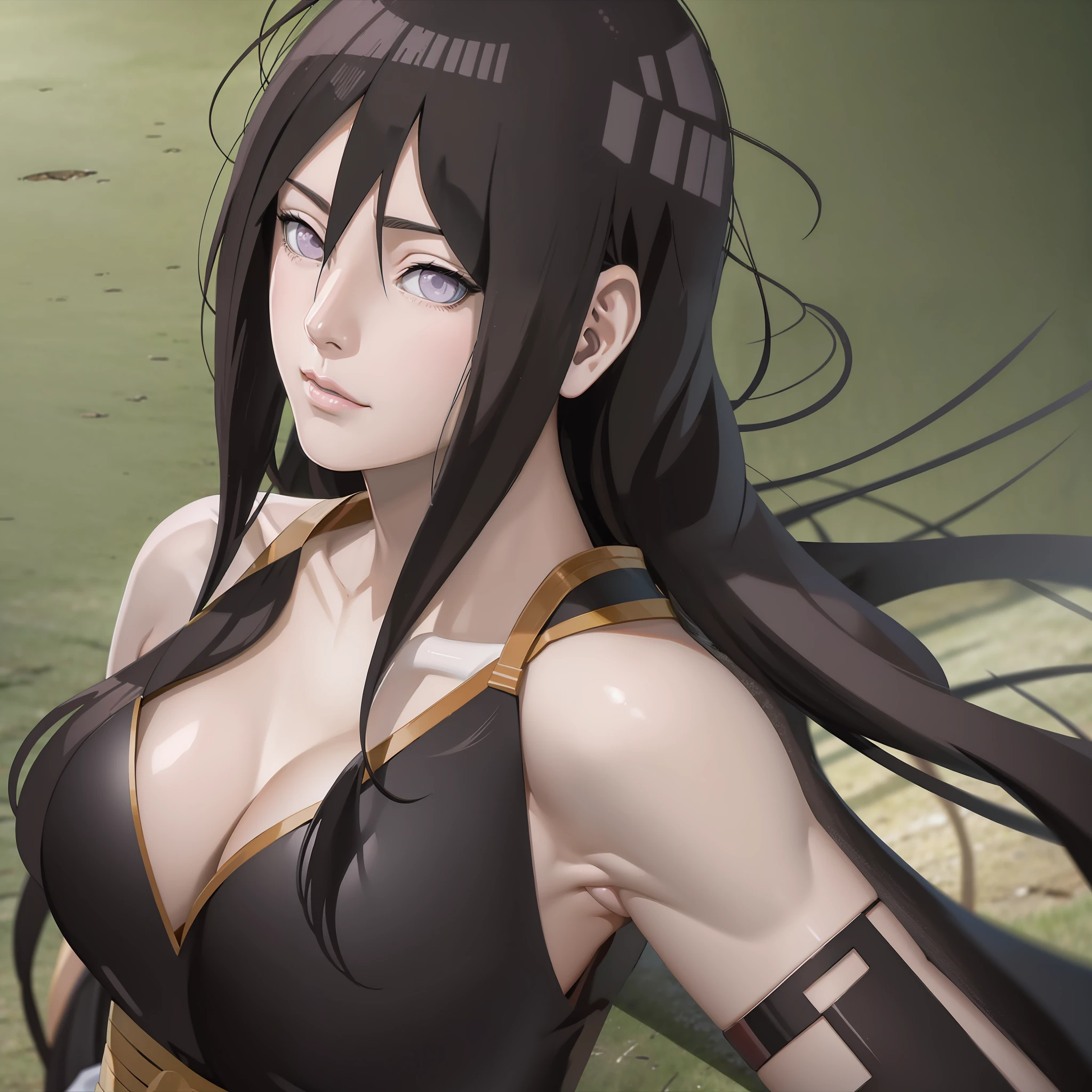Hanabi hyuga sexual long hair tall beautiful super realistic and well detailed