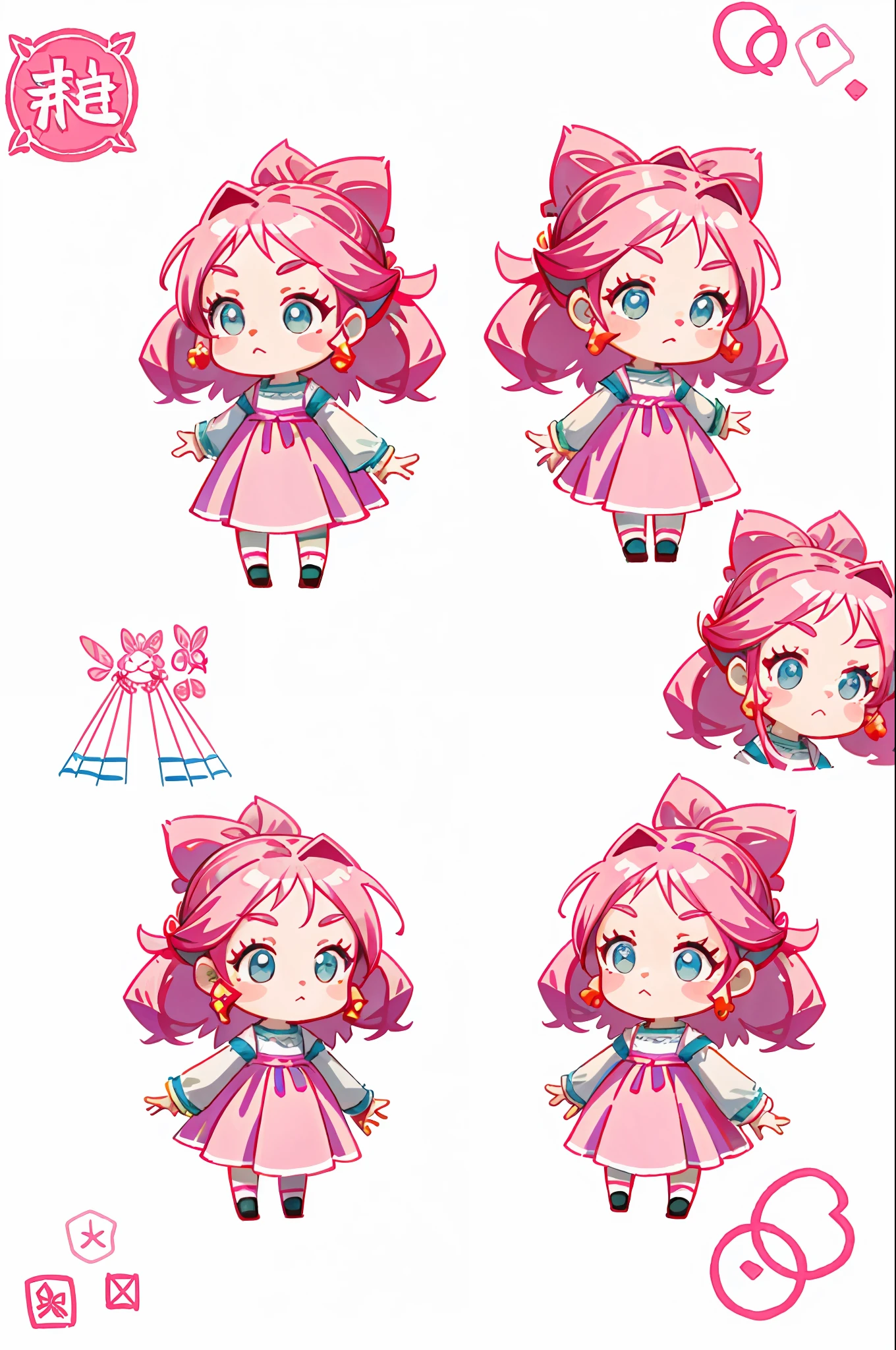 1 Girl, Pink, 2 Headed Character