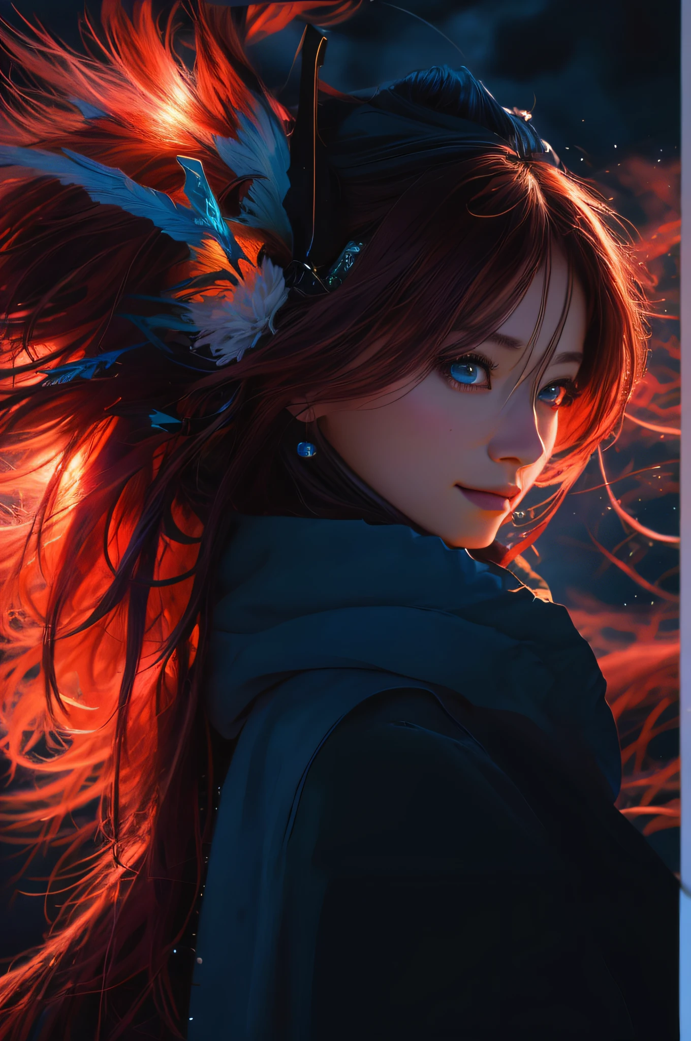 (8K, top quality, masterpiece: 1.2), (realistic, photorealistic, photorealistic: 1.37), beautiful character painting, detailed digital anime art, gwaiz style artwork, detailed portrait of anime, losstran 8K, stunning character art, photorealistic anime rendering, CGI Anime Fantasy Artwork, Beautiful Digital Artwork, 8k High Quality Detail Art, Ice, Snowstorm
