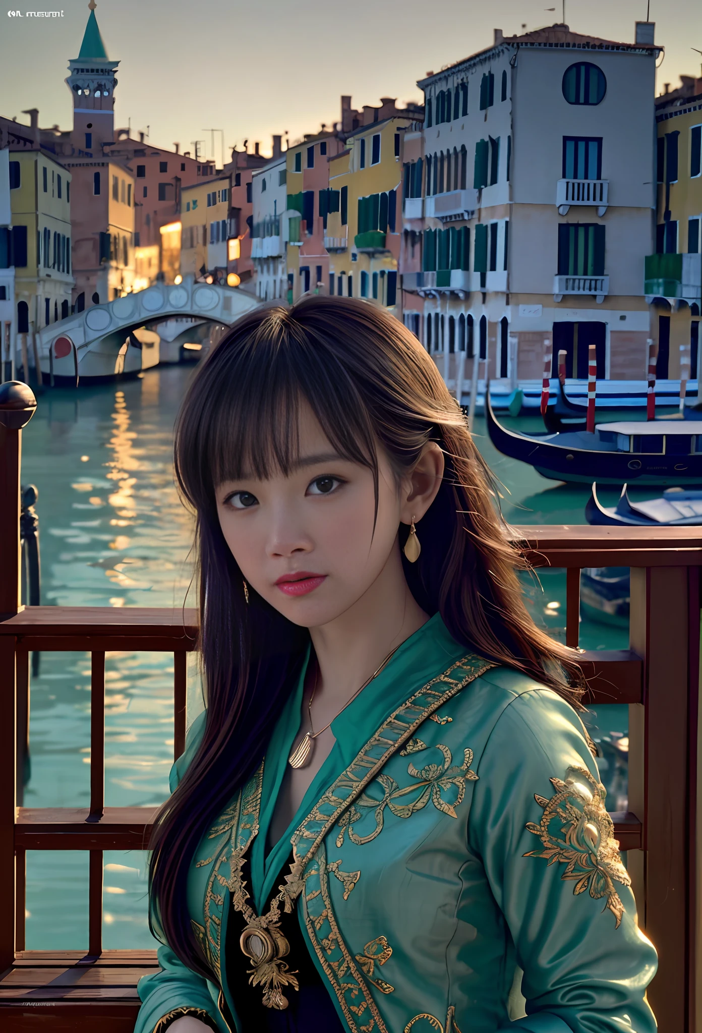 80mm, epic realistic, painting of a dancer on a boat of 2020s Venice,(Bridge of Sighs background), by range murata, a big red sun in the background, stunning, matted, paul gauguin, van gogh, art by greg rutkowski and artgerm, soft cinematic light, adobe lightroom, photolab, hdr, intricate, highly detailed, (depth of field:1.4), (dark shot:1.22), neutral colors, (hdr:1.4), (muted colors:1.4), (intricate), (artstation:1.2), hyperdetailed, dramatic, intricate details, (technicolor:0.9), (rutkowski:0.8), cinematic, detailed, soft light, sharp, exposure blend, medium shot, bokeh, (hdr:1.4), high contrast, (cinematic, teal and orange:0.85), (muted colors, dim colors, soothing tones:1.3), low saturation, (hyperdetailed:1.2), (noir:0.4), soft light, sharp, exposure blend, medium shot, bokeh, (hdr:1.4), high contrast, (cinematic, teal and orange:0.85), (muted colors, dim colors, soothing tones:1.3), low saturation, (hyperdetailed:1.2), (noir:0.4), (intricate details:1.12), hdr, (intricate details, hyperdetailed:1.15)